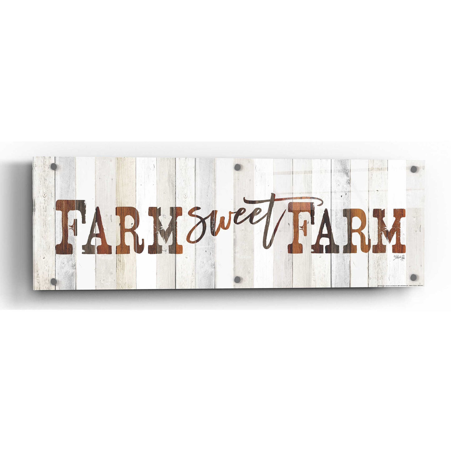 Epic Art 'Farm Sweet Farm' by Marla Rae, Acrylic Glass Wall Art,36x12