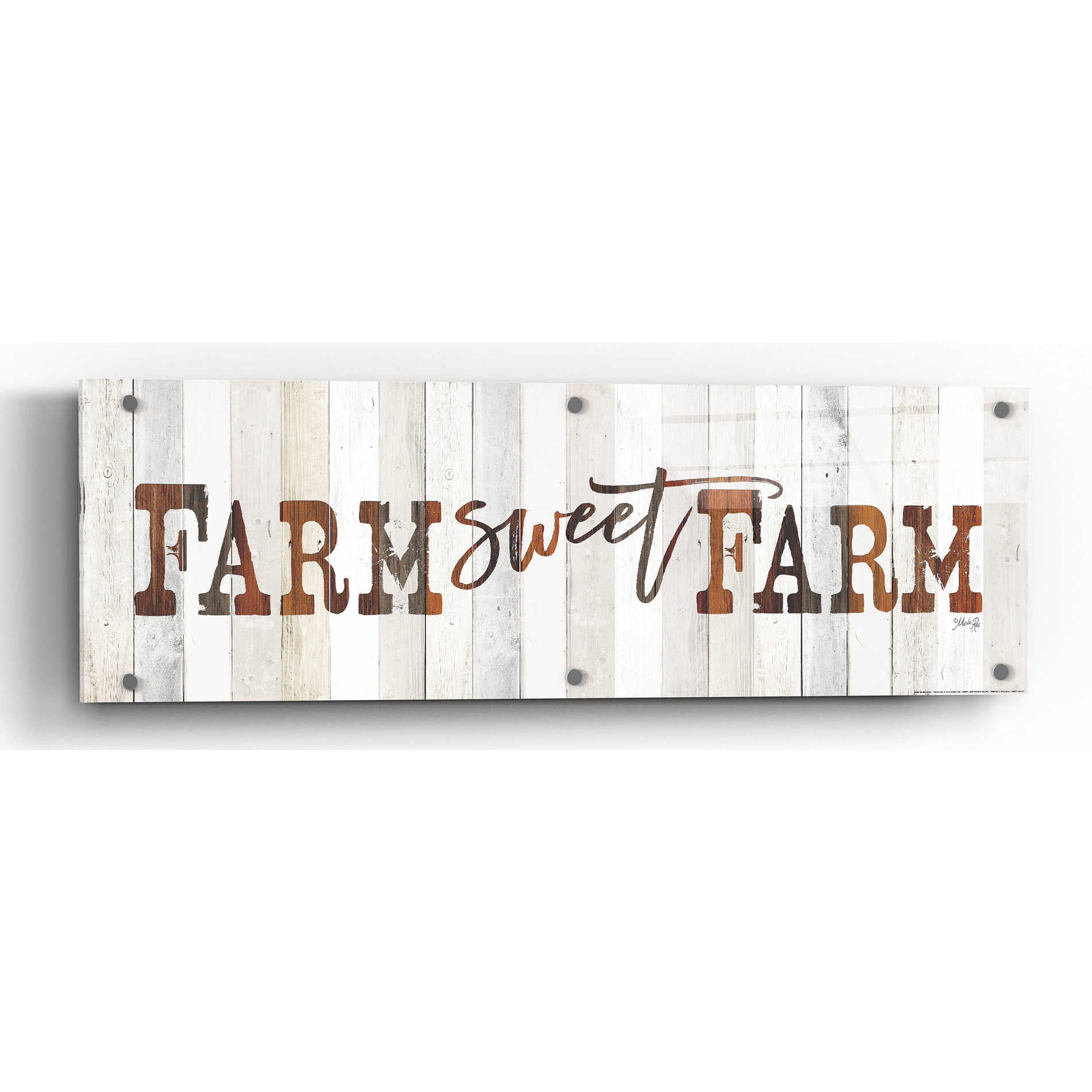 Epic Art 'Farm Sweet Farm' by Marla Rae, Acrylic Glass Wall Art,48x16