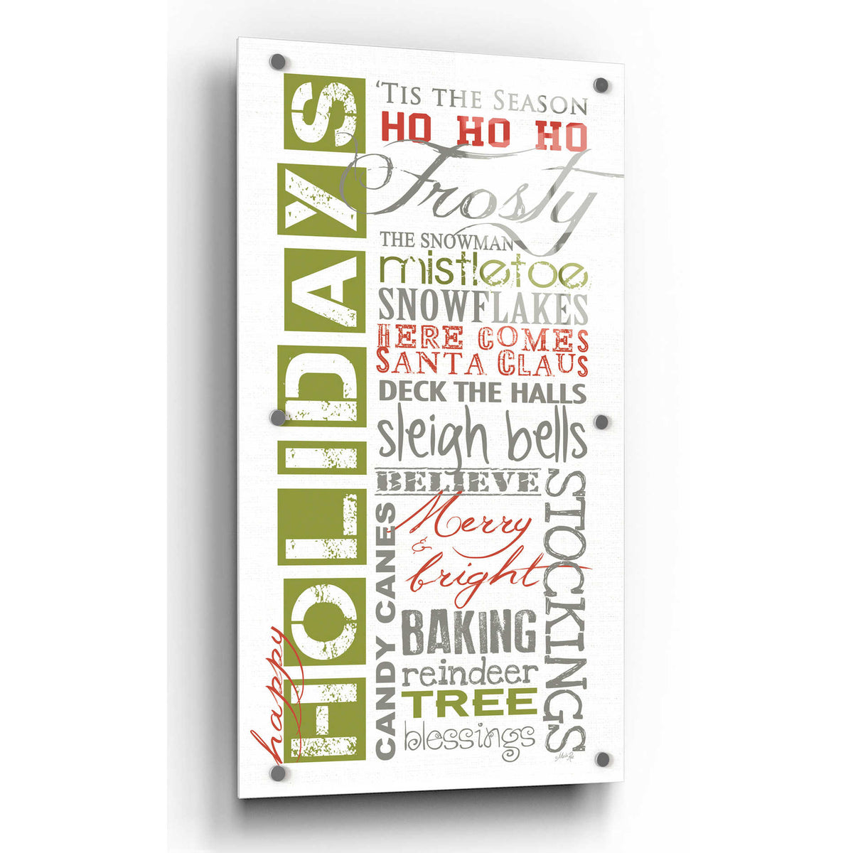 Epic Art 'Happy Holidays' by Marla Rae, Acrylic Glass Wall Art