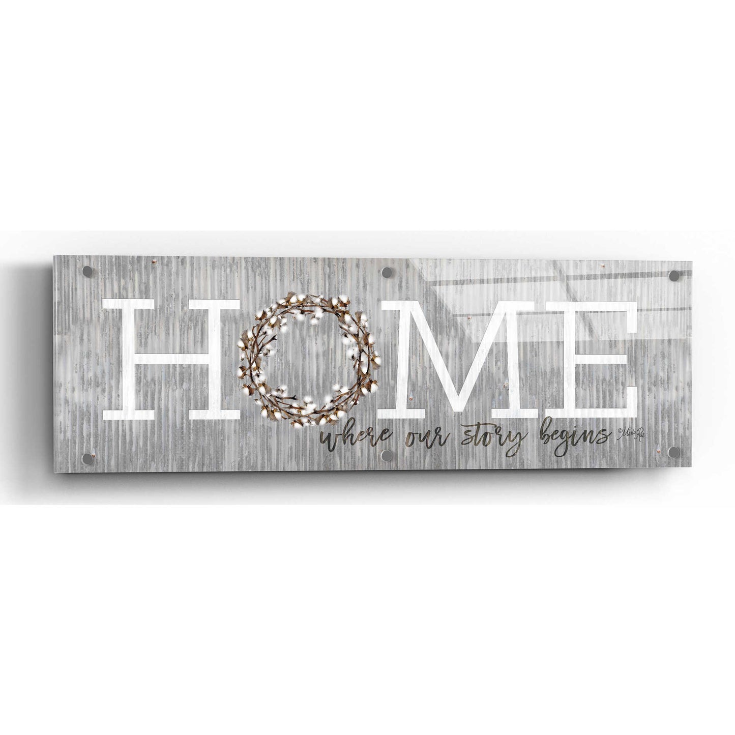 Epic Art 'Home - Where Our Story Begins' by Marla Rae, Acrylic Glass Wall Art,36x12