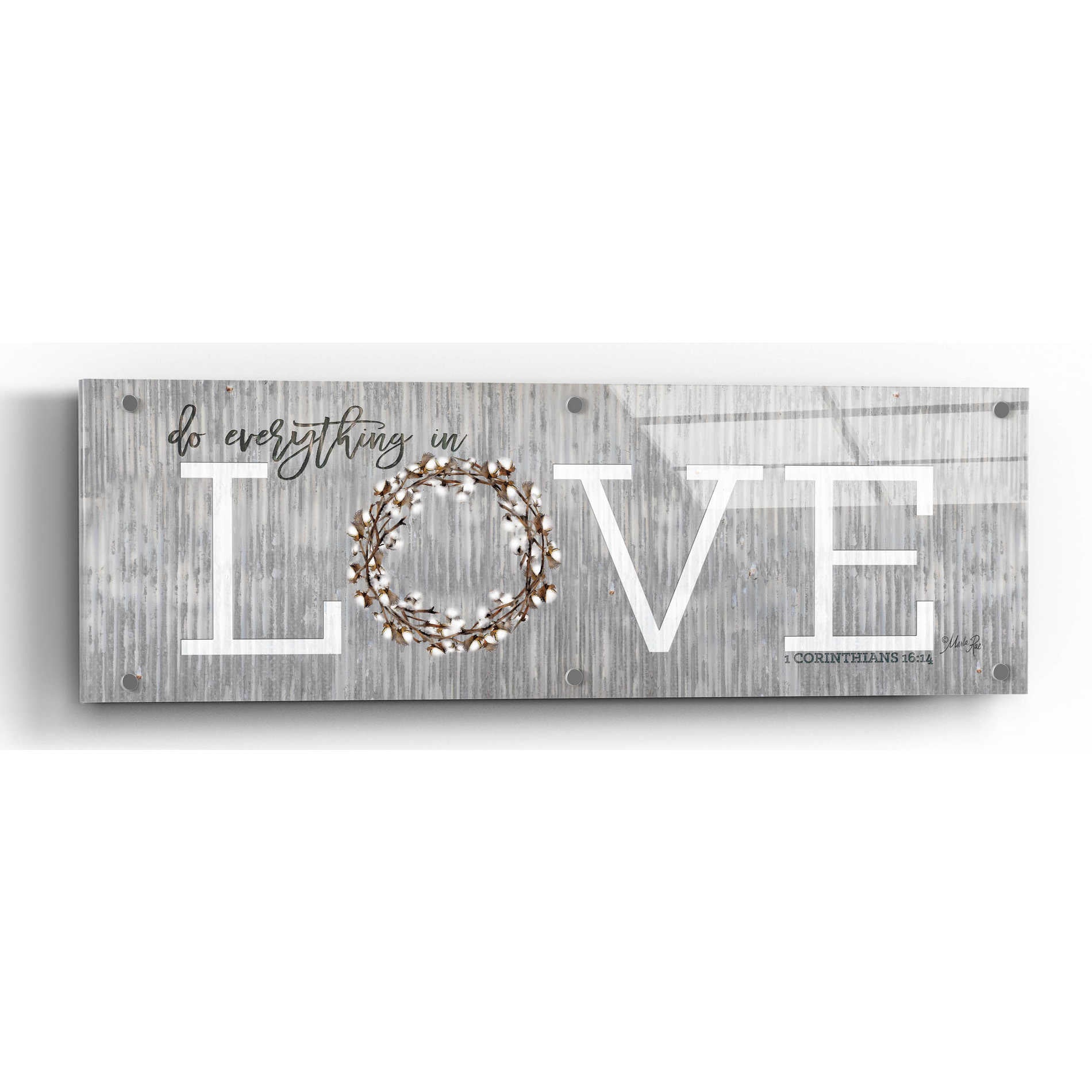 Epic Art 'Love - Do Everything in Love' by Marla Rae, Acrylic Glass Wall Art,36x12