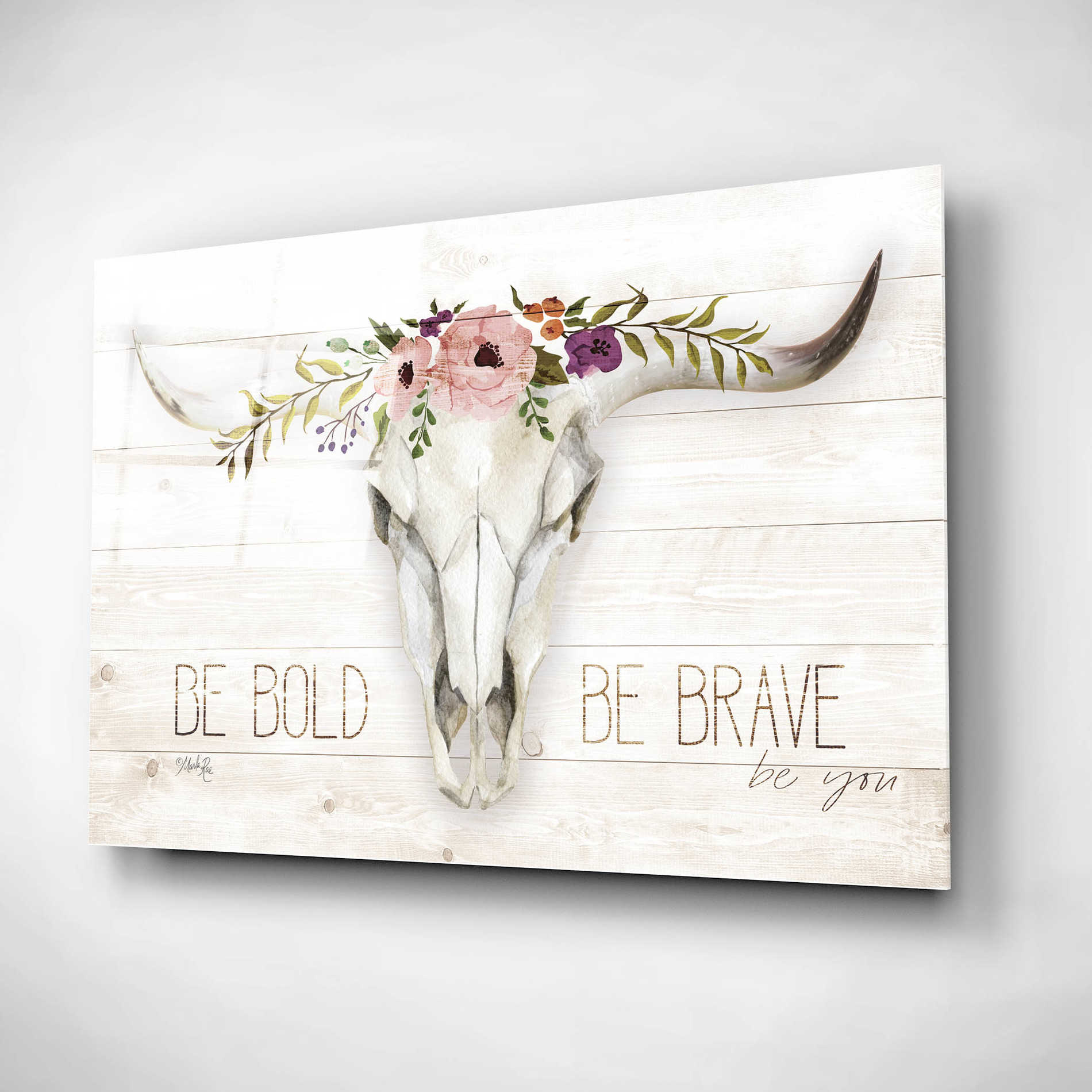 Epic Art 'Be Bold - Be Brave' by Marla Rae, Acrylic Glass Wall Art,16x12