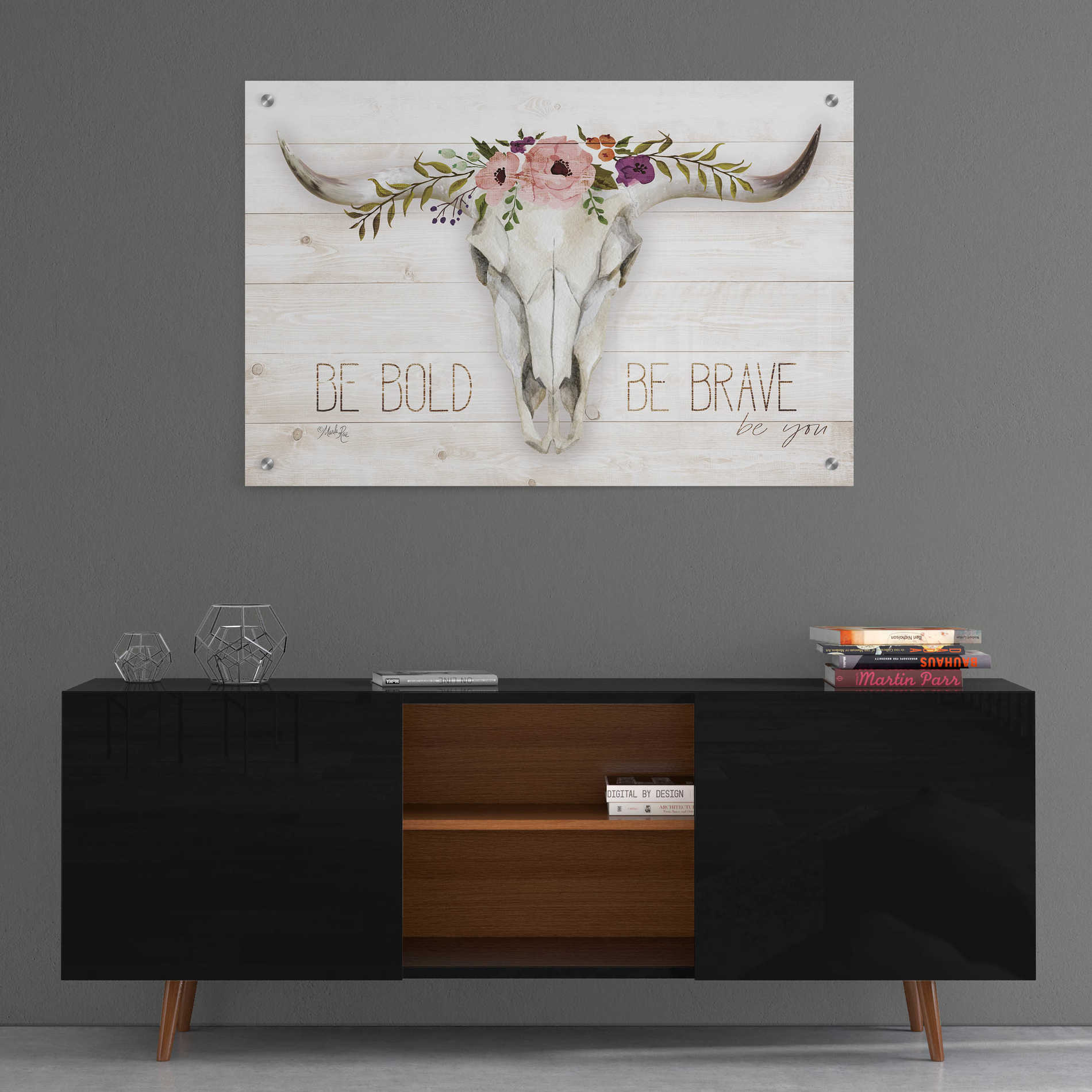 Epic Art 'Be Bold - Be Brave' by Marla Rae, Acrylic Glass Wall Art,36x24