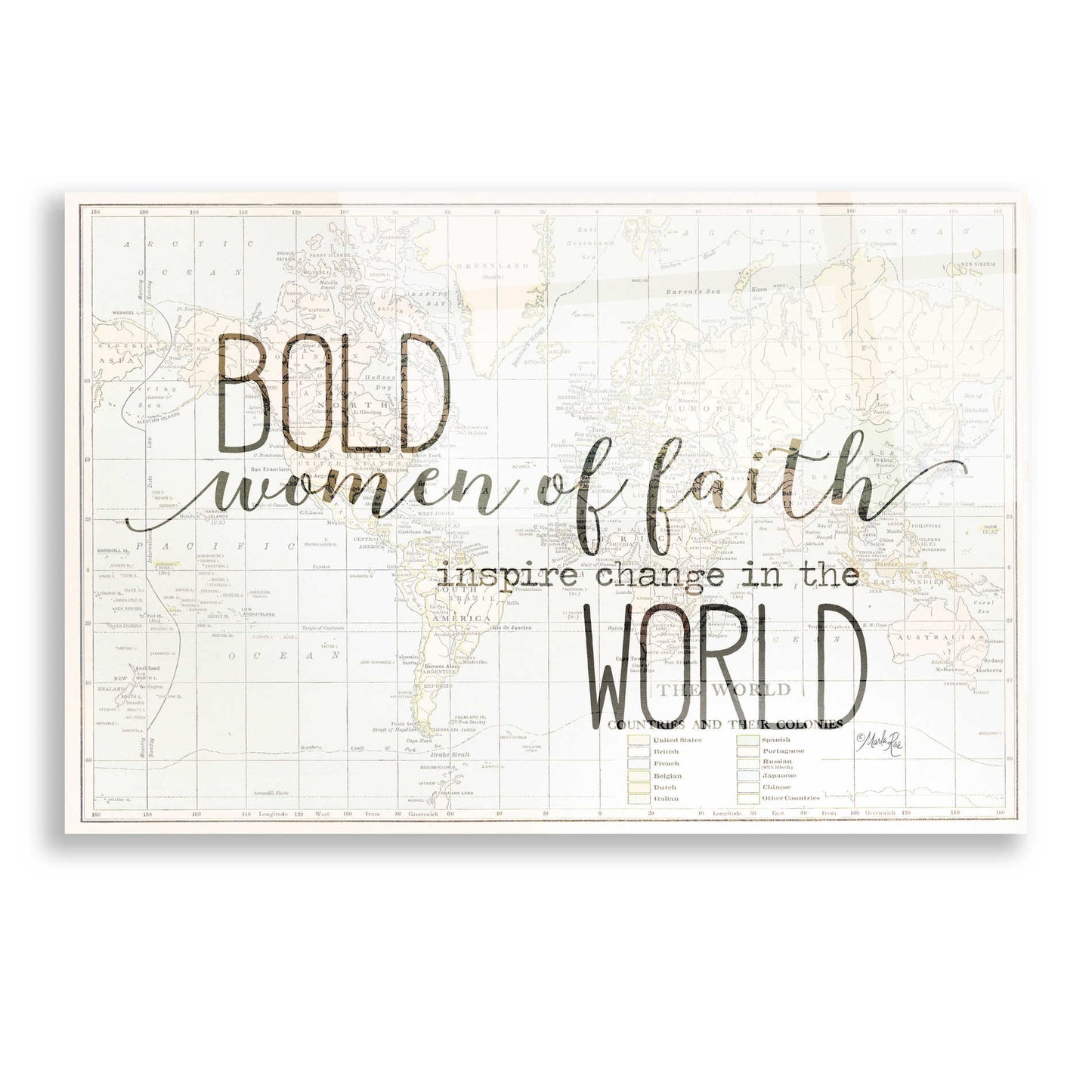Epic Art 'Bold Women of Faith' by Marla Rae, Acrylic Glass Wall Art,16x12
