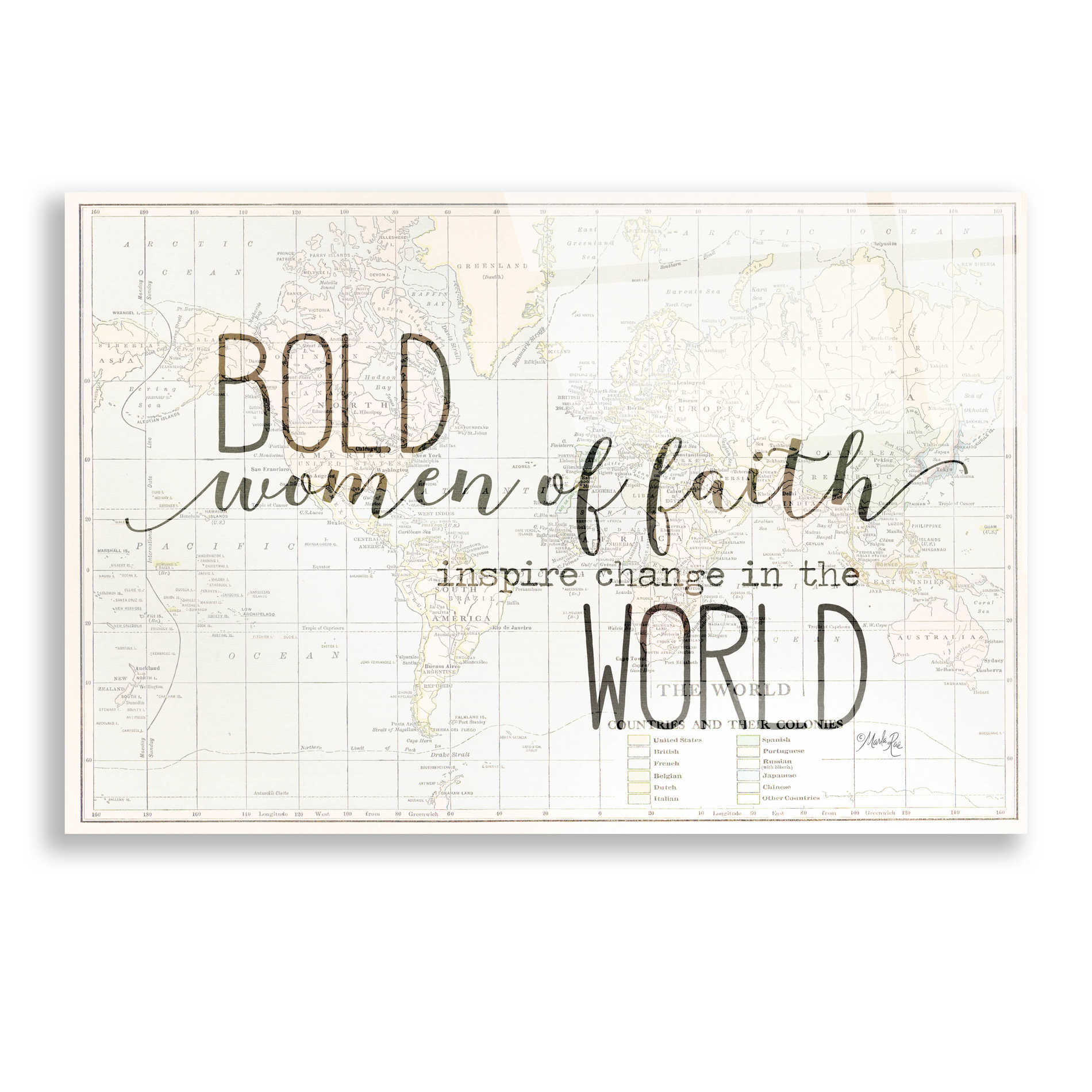 Epic Art 'Bold Women of Faith' by Marla Rae, Acrylic Glass Wall Art,24x16