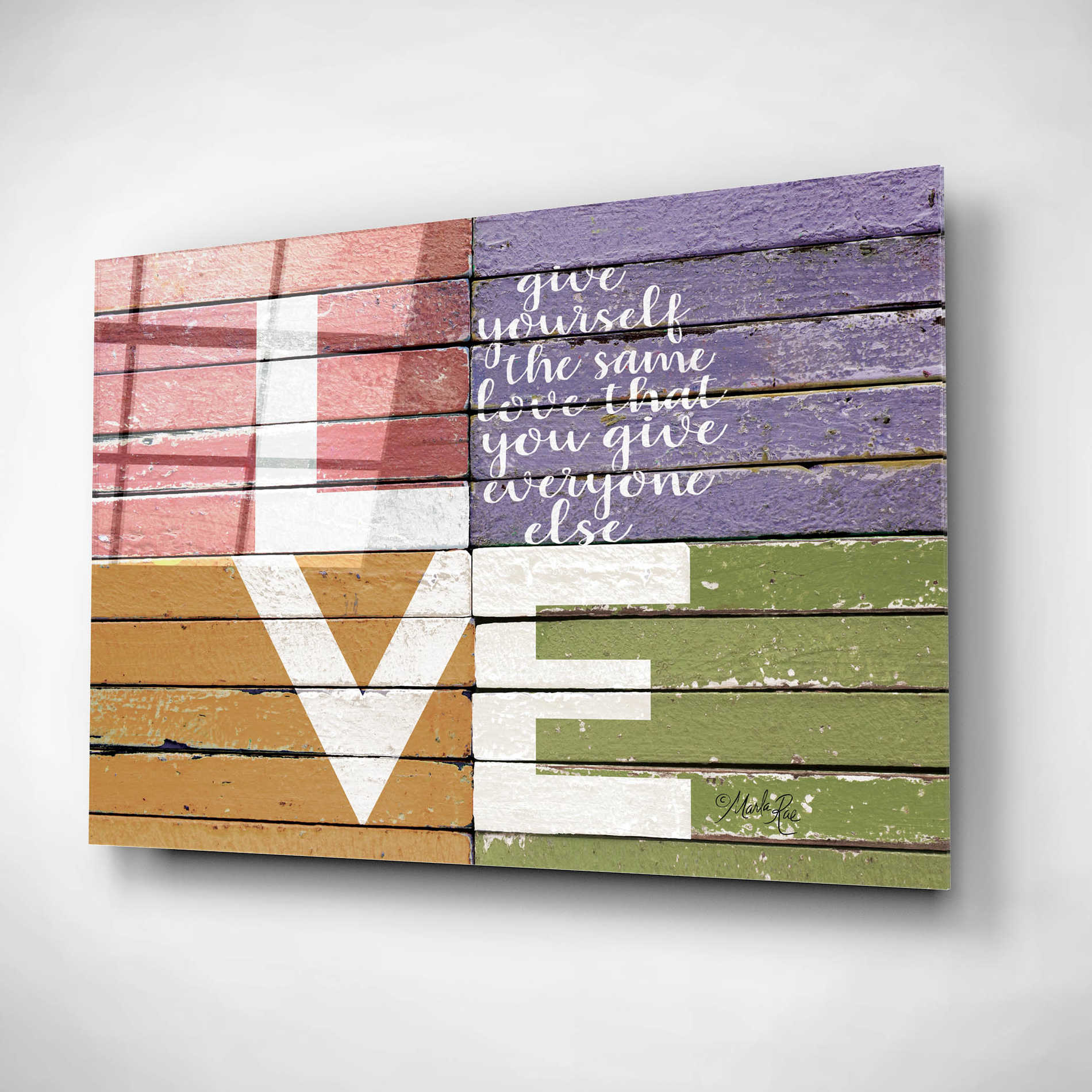 Epic Art 'Give Yourself the Same Love' by Marla Rae, Acrylic Glass Wall Art,24x16