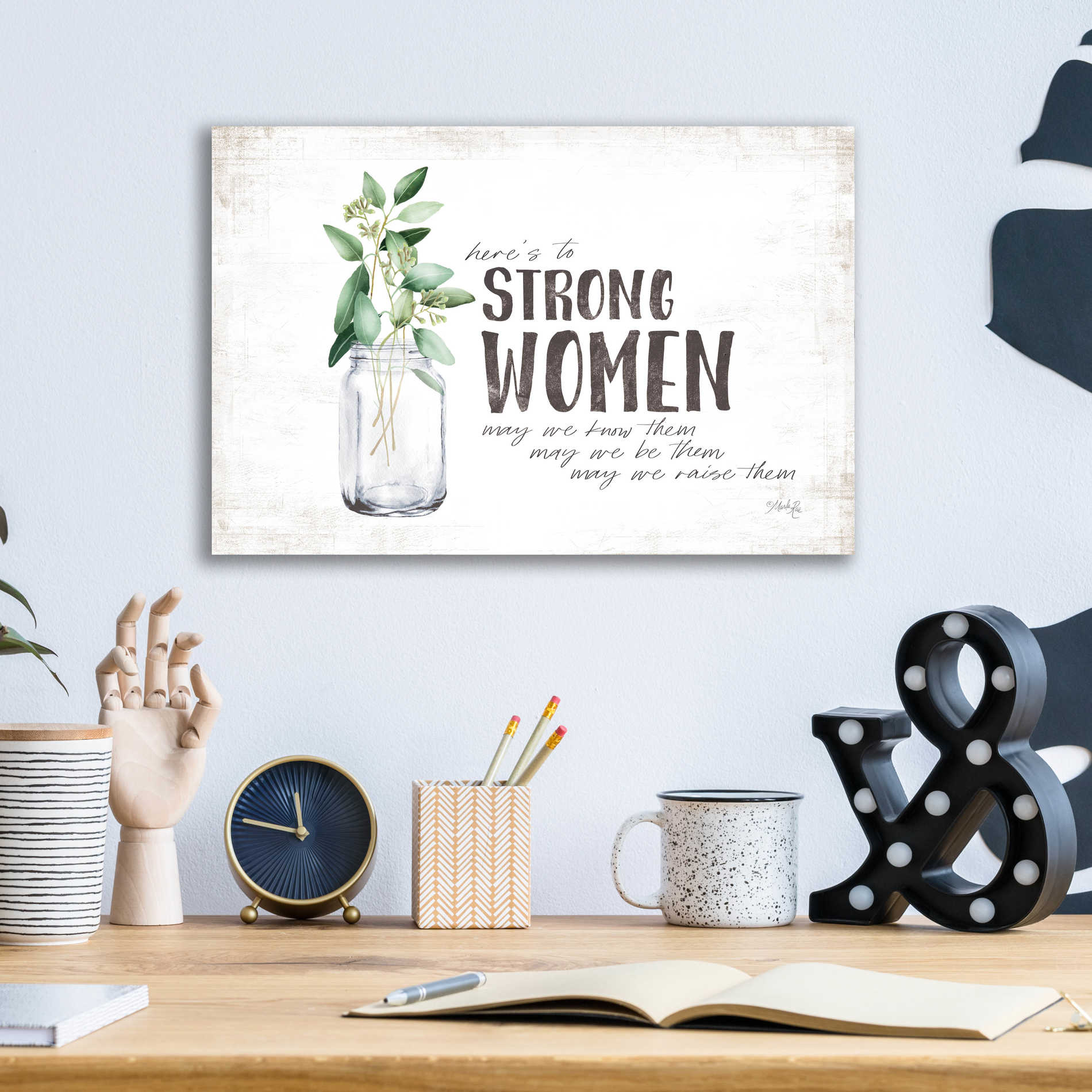 Epic Art 'Here's to Strong Women' by Marla Rae, Acrylic Glass Wall Art,16x12