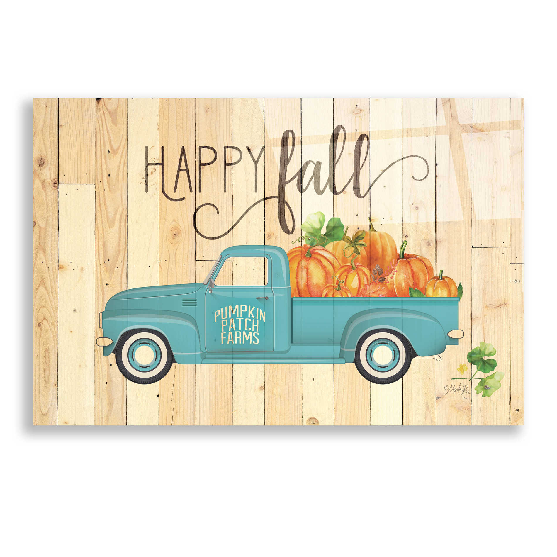 Epic Art 'Happy Fall' by Marla Rae, Acrylic Glass Wall Art,24x16