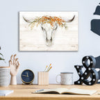 Epic Art 'Fall Steer Skull' by Marla Rae, Acrylic Glass Wall Art,16x12