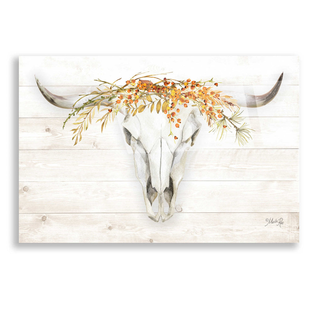 Epic Art 'Fall Steer Skull' by Marla Rae, Acrylic Glass Wall Art