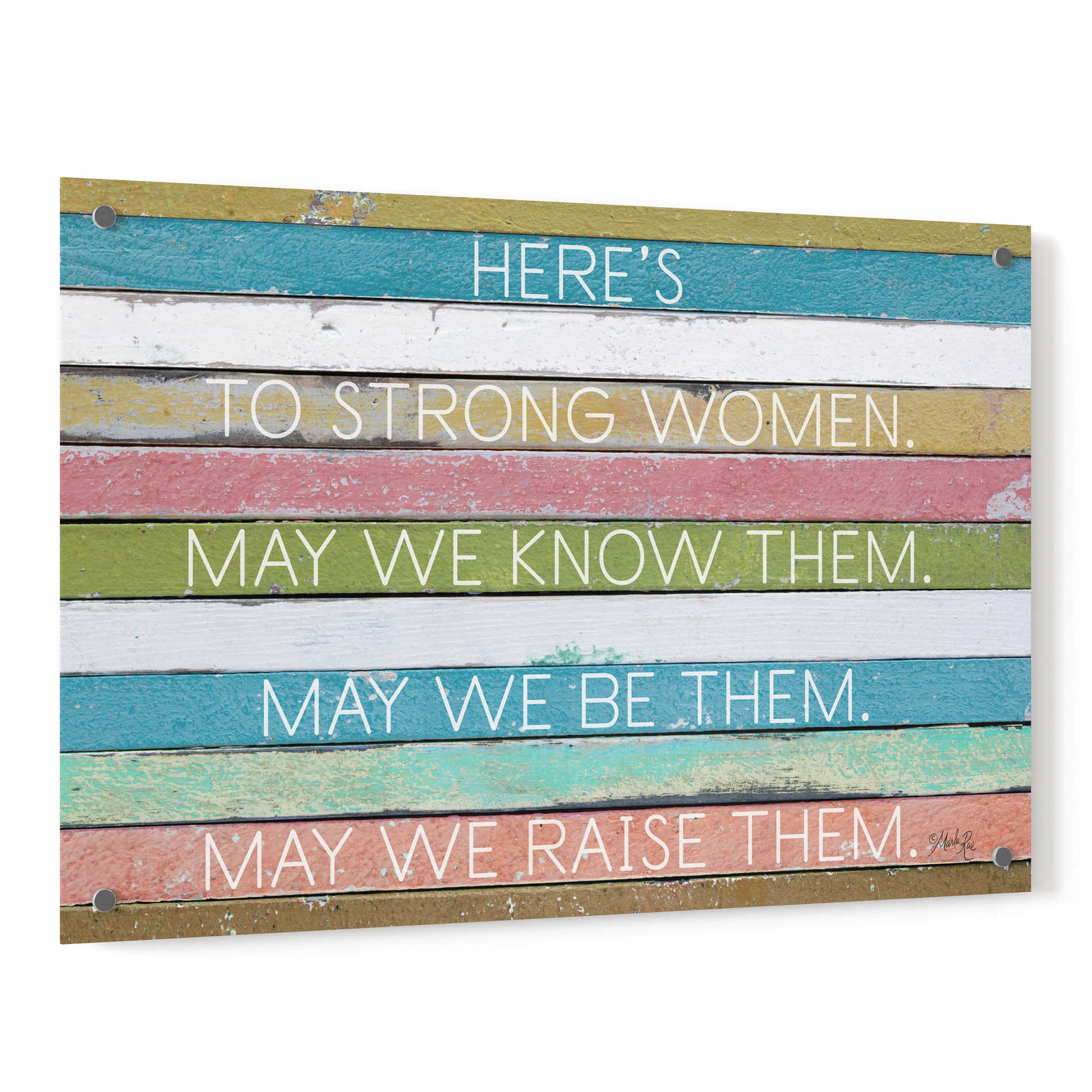 Epic Art 'Here's to Strong Women II' by Marla Rae, Acrylic Glass Wall Art,36x24