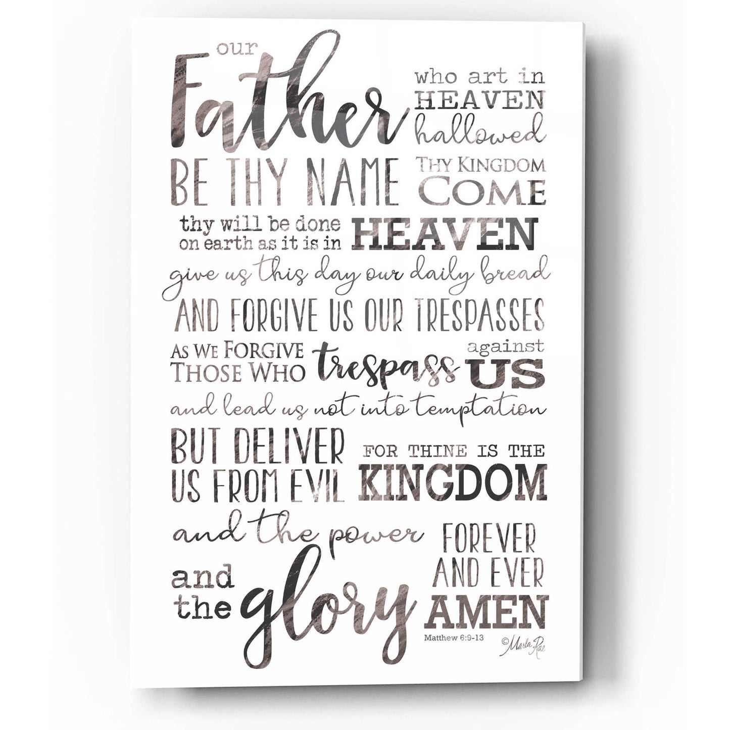 Epic Art 'Our Father' by Marla Rae, Acrylic Glass Wall Art,12x16