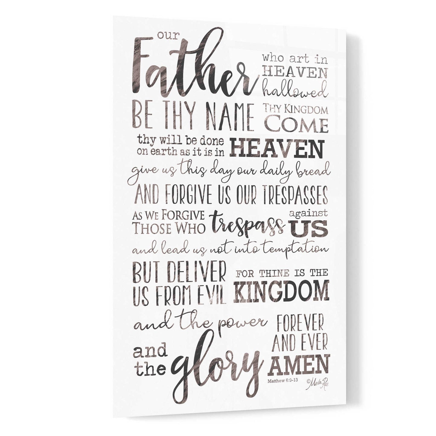 Epic Art 'Our Father' by Marla Rae, Acrylic Glass Wall Art,16x24