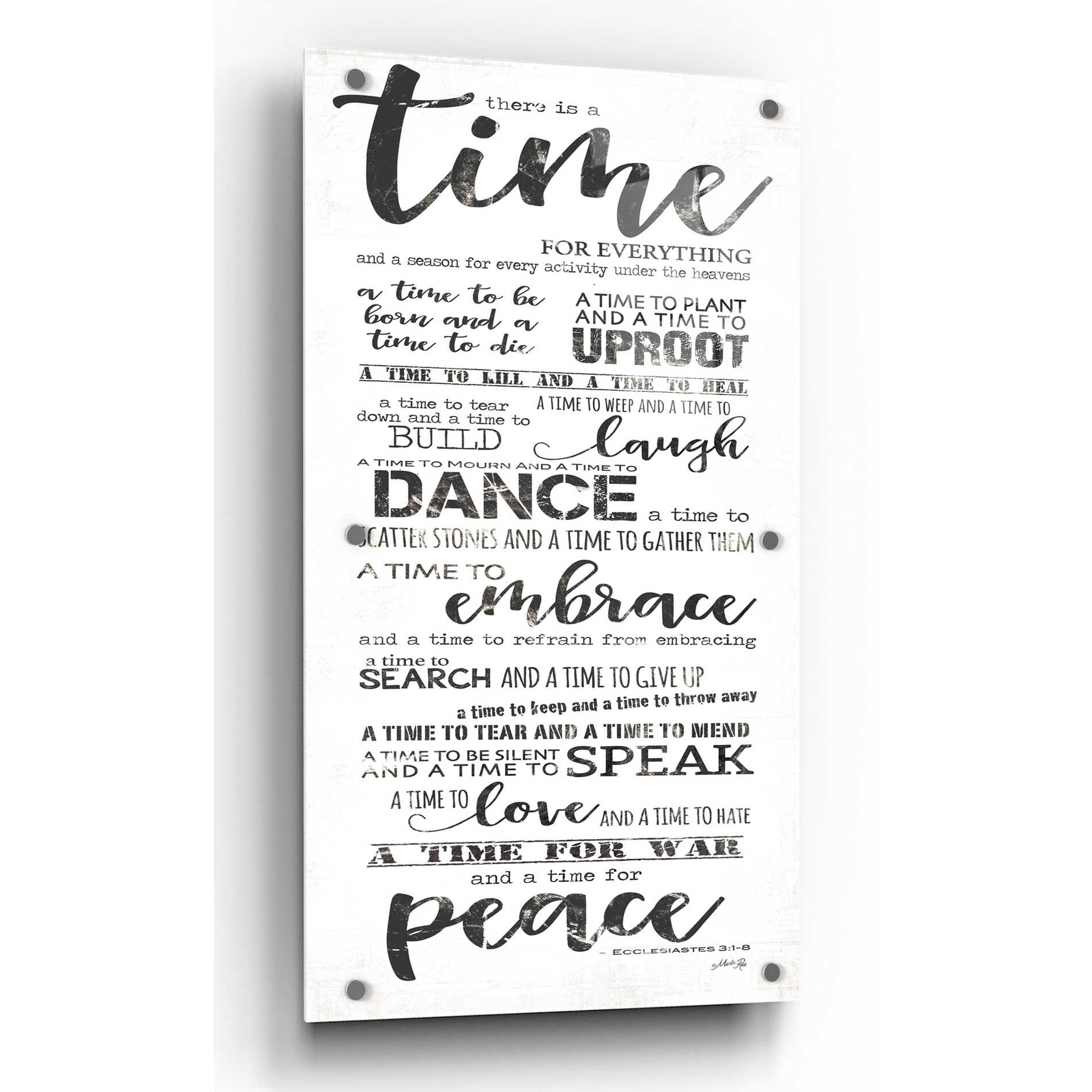 Epic Art 'Time for Everything II' by Marla Rae, Acrylic Glass Wall Art,12x24