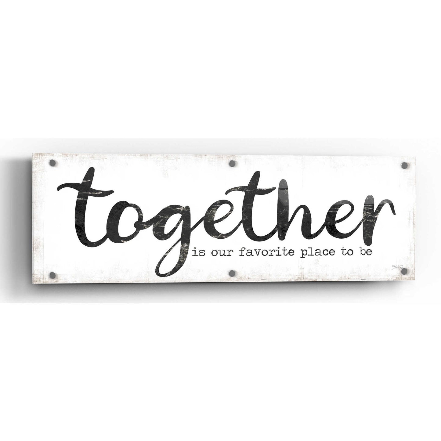 Epic Art 'Together is Our Favorite Place to Be' by Marla Rae, Acrylic Glass Wall Art,36x12