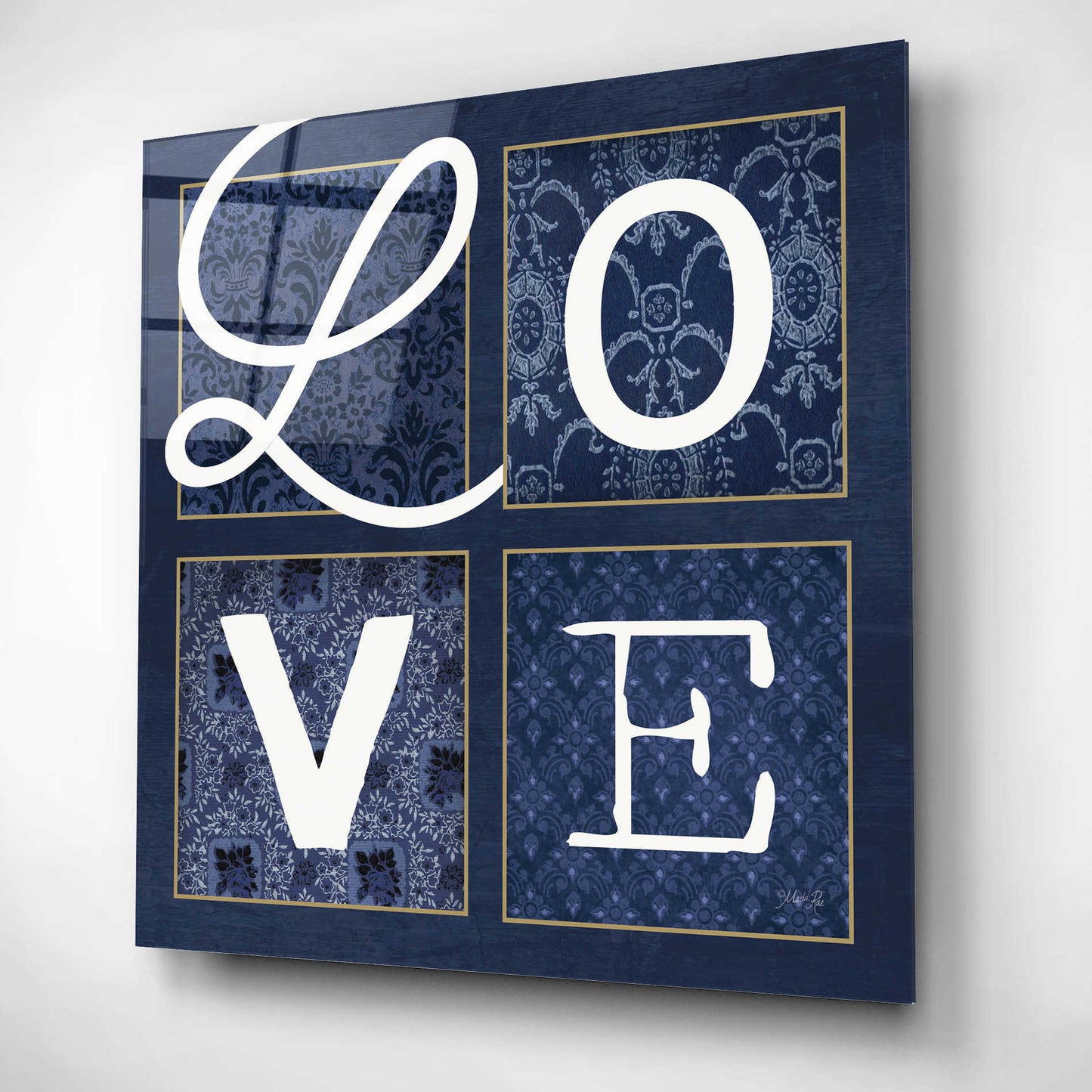 Epic Art 'LOVE Squared' by Marla Rae, Acrylic Glass Wall Art,12x12