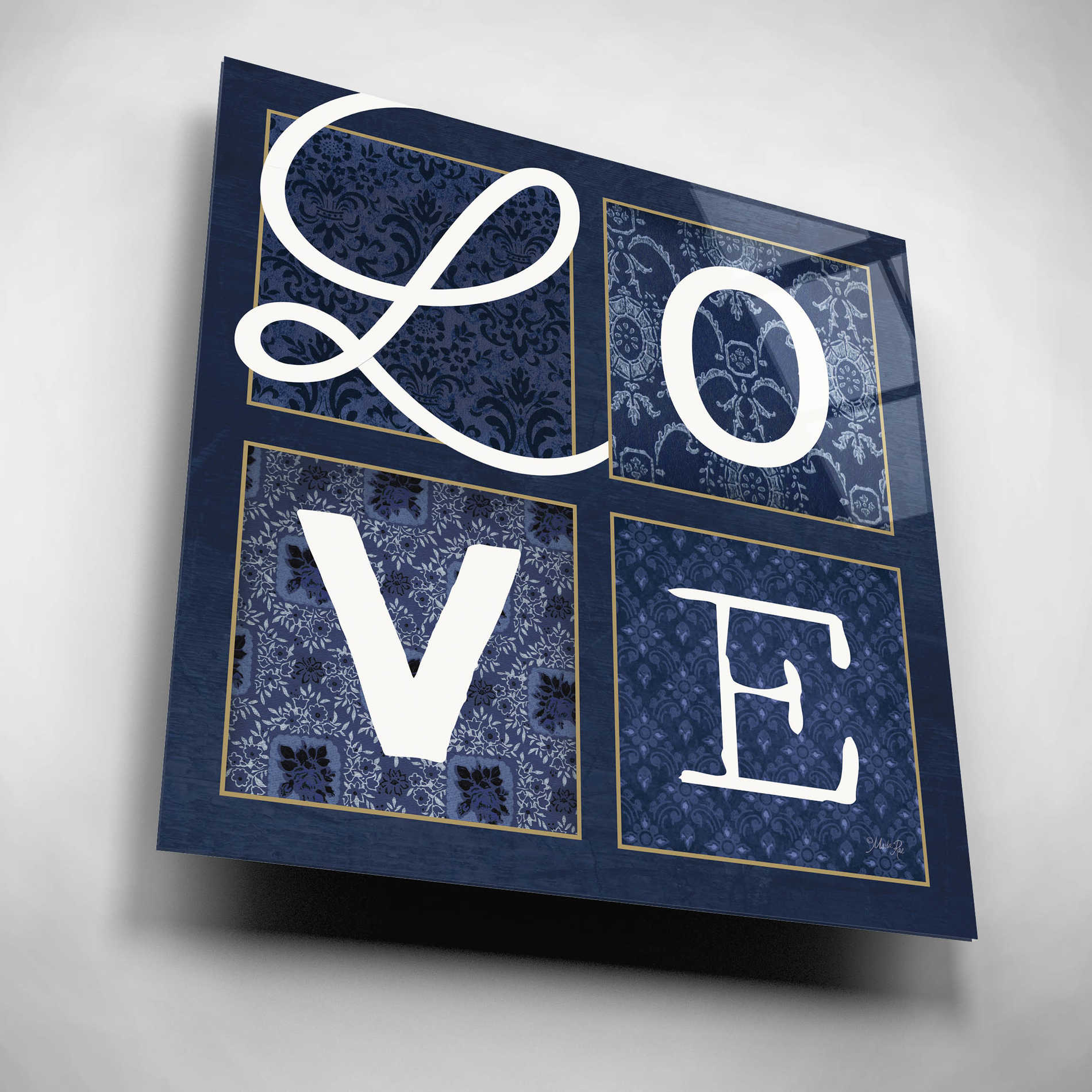 Epic Art 'LOVE Squared' by Marla Rae, Acrylic Glass Wall Art,12x12