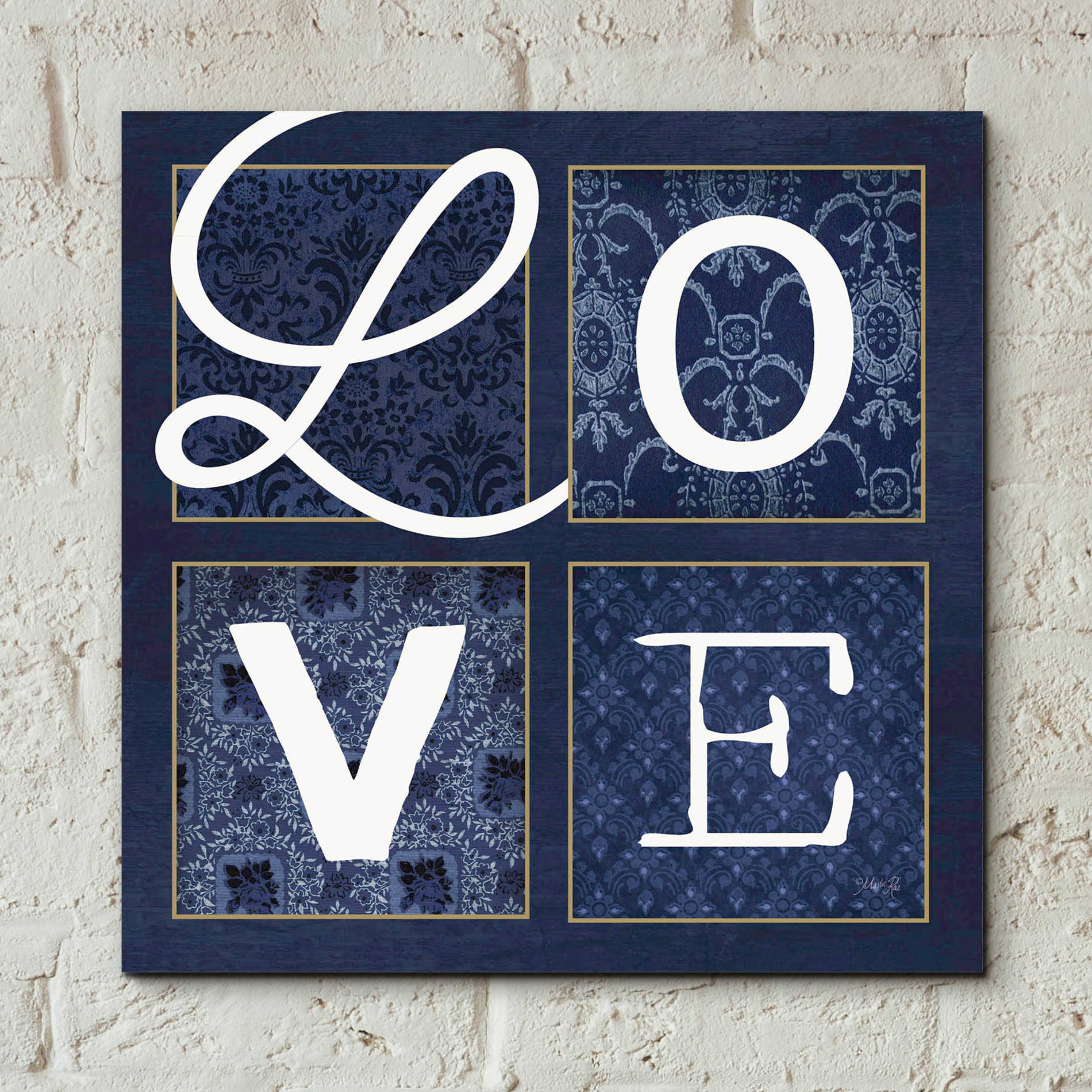 Epic Art 'LOVE Squared' by Marla Rae, Acrylic Glass Wall Art,12x12