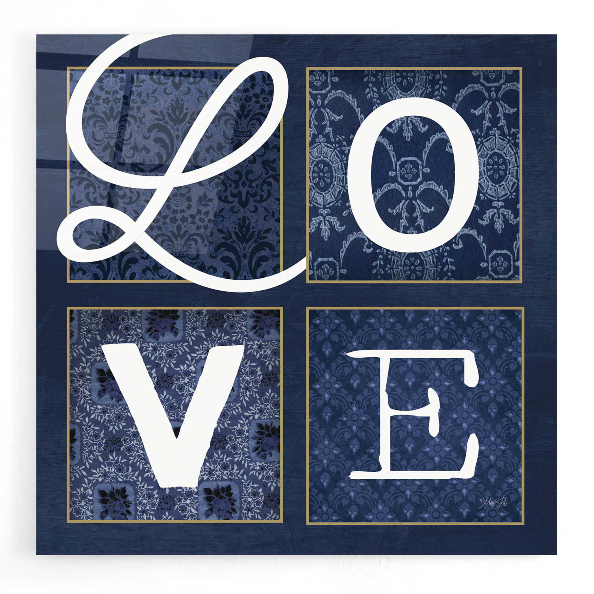 Epic Art 'LOVE Squared' by Marla Rae, Acrylic Glass Wall Art,12x12