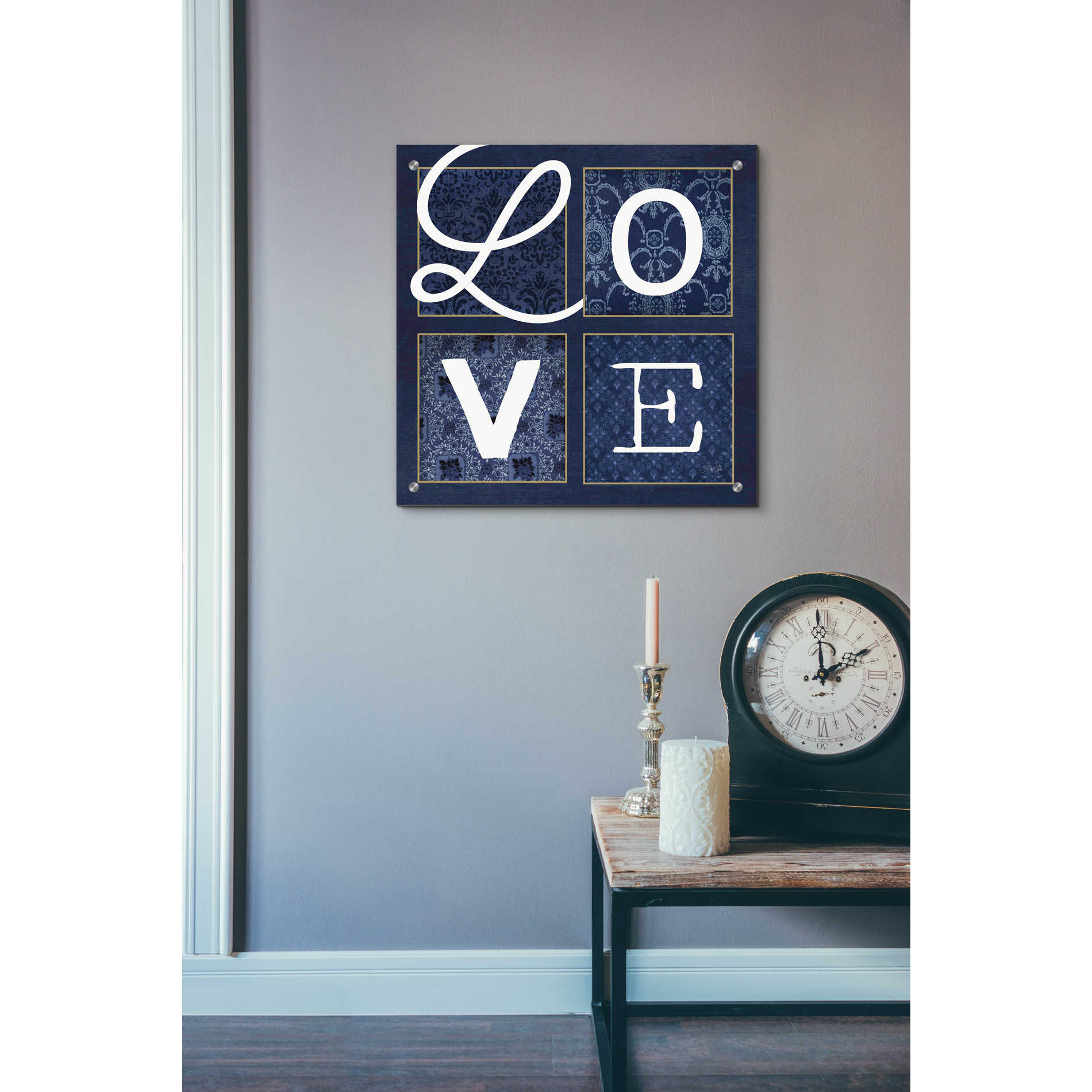 Epic Art 'LOVE Squared' by Marla Rae, Acrylic Glass Wall Art,24x24