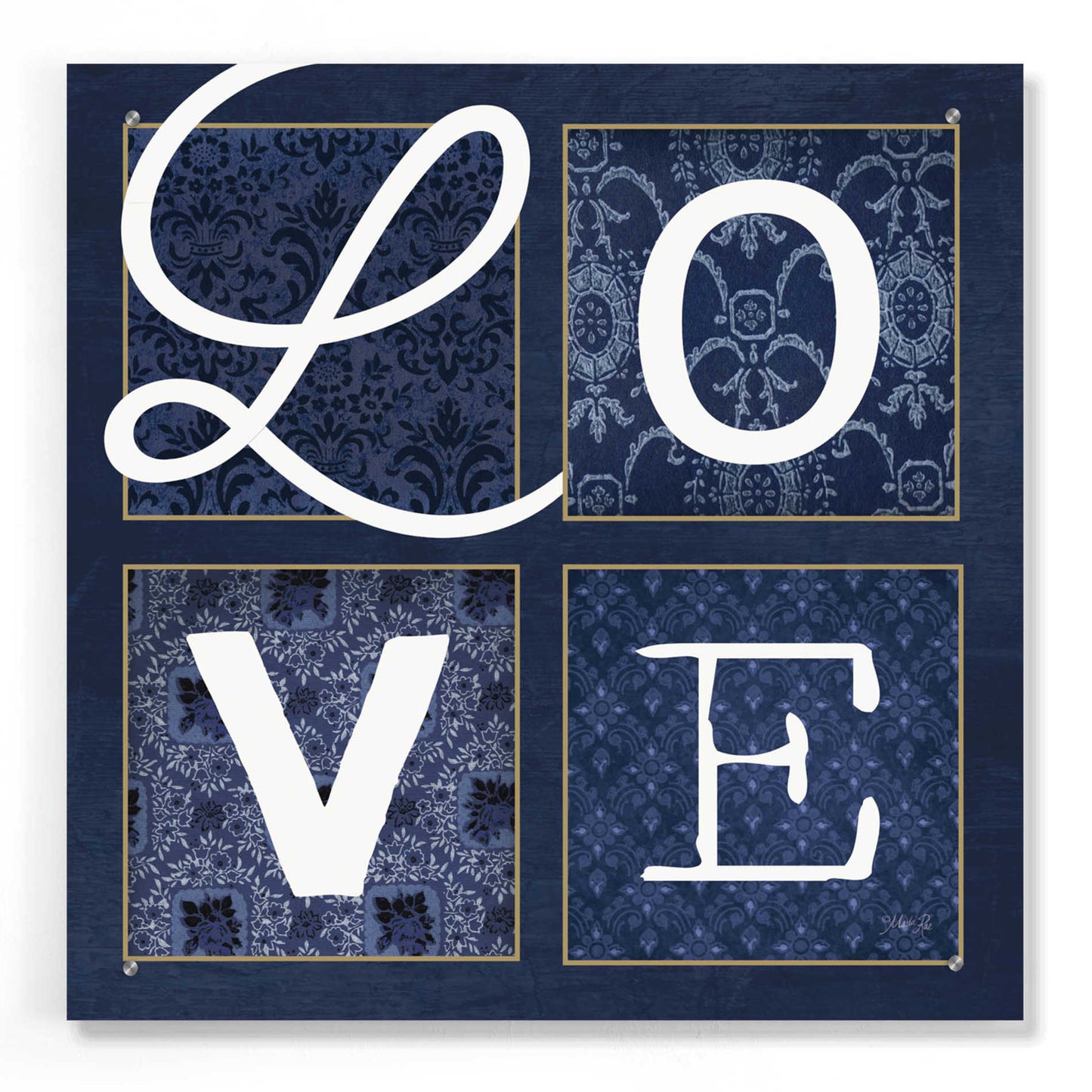 Epic Art 'LOVE Squared' by Marla Rae, Acrylic Glass Wall Art,24x24