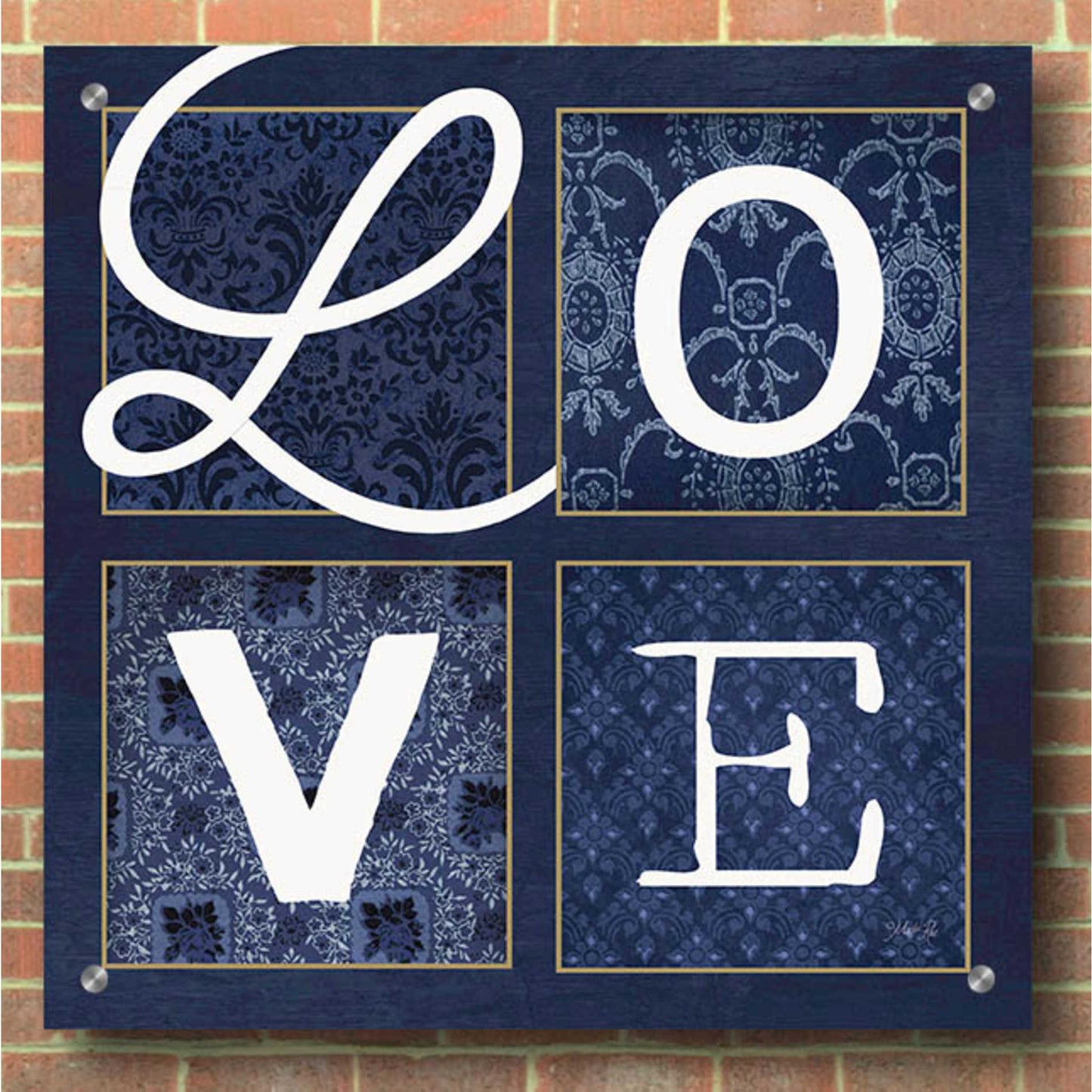 Epic Art 'LOVE Squared' by Marla Rae, Acrylic Glass Wall Art,36x36