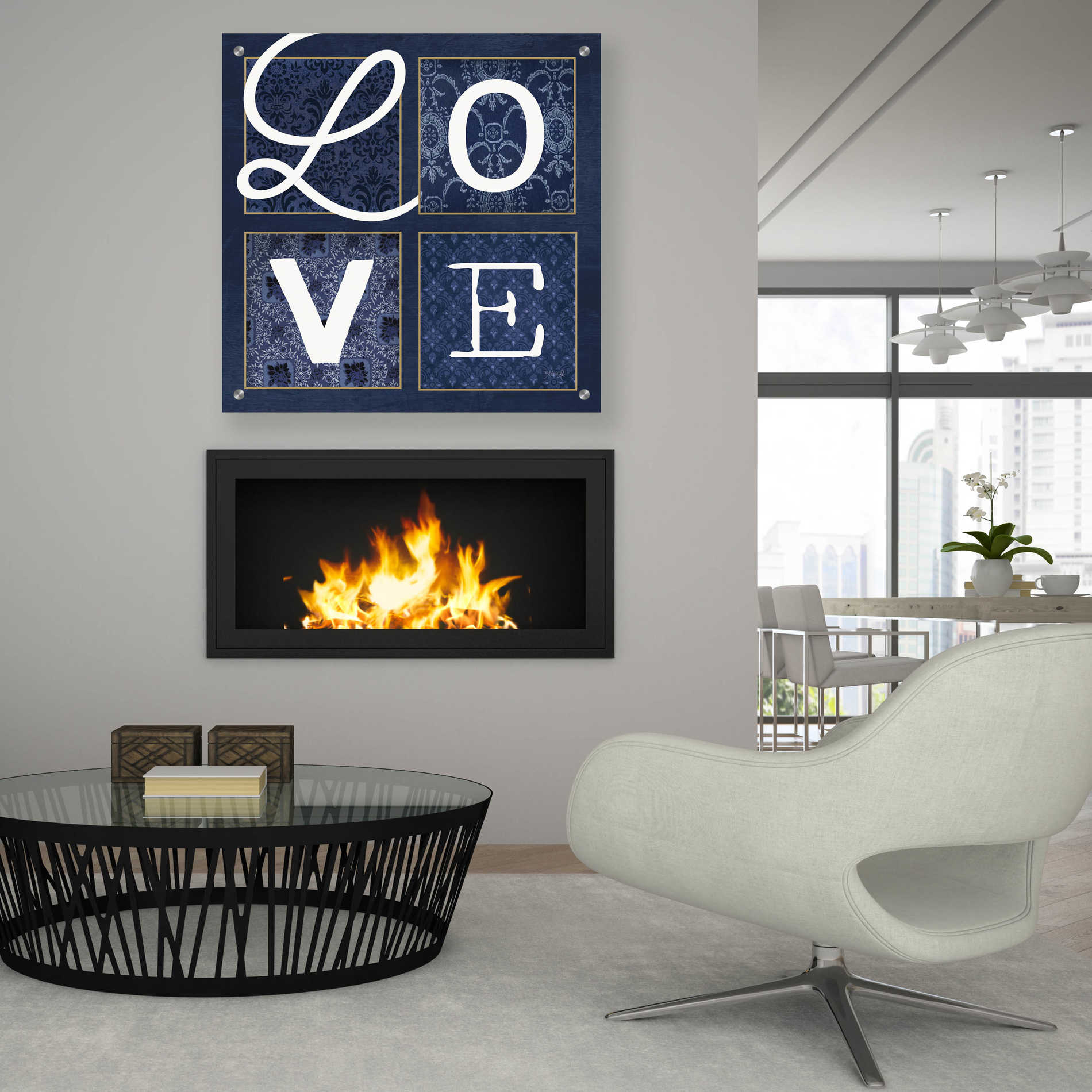 Epic Art 'LOVE Squared' by Marla Rae, Acrylic Glass Wall Art,36x36