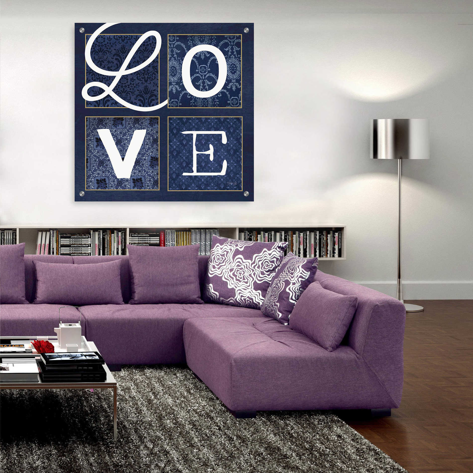 Epic Art 'LOVE Squared' by Marla Rae, Acrylic Glass Wall Art,36x36