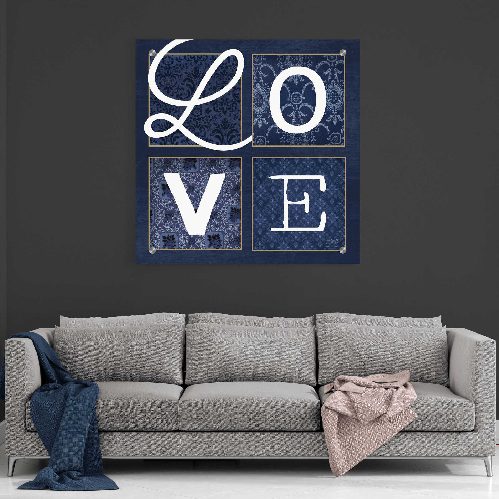 Epic Art 'LOVE Squared' by Marla Rae, Acrylic Glass Wall Art,36x36