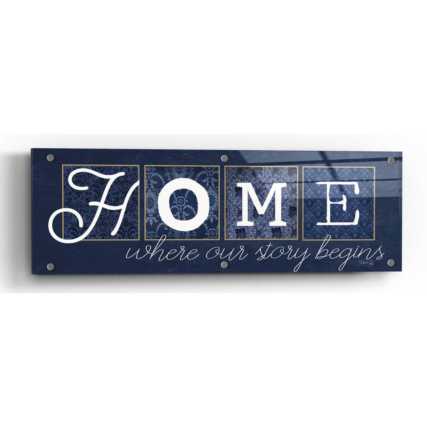 Epic Art 'Home Where Our Story Begins' by Marla Rae, Acrylic Glass Wall Art,36x12