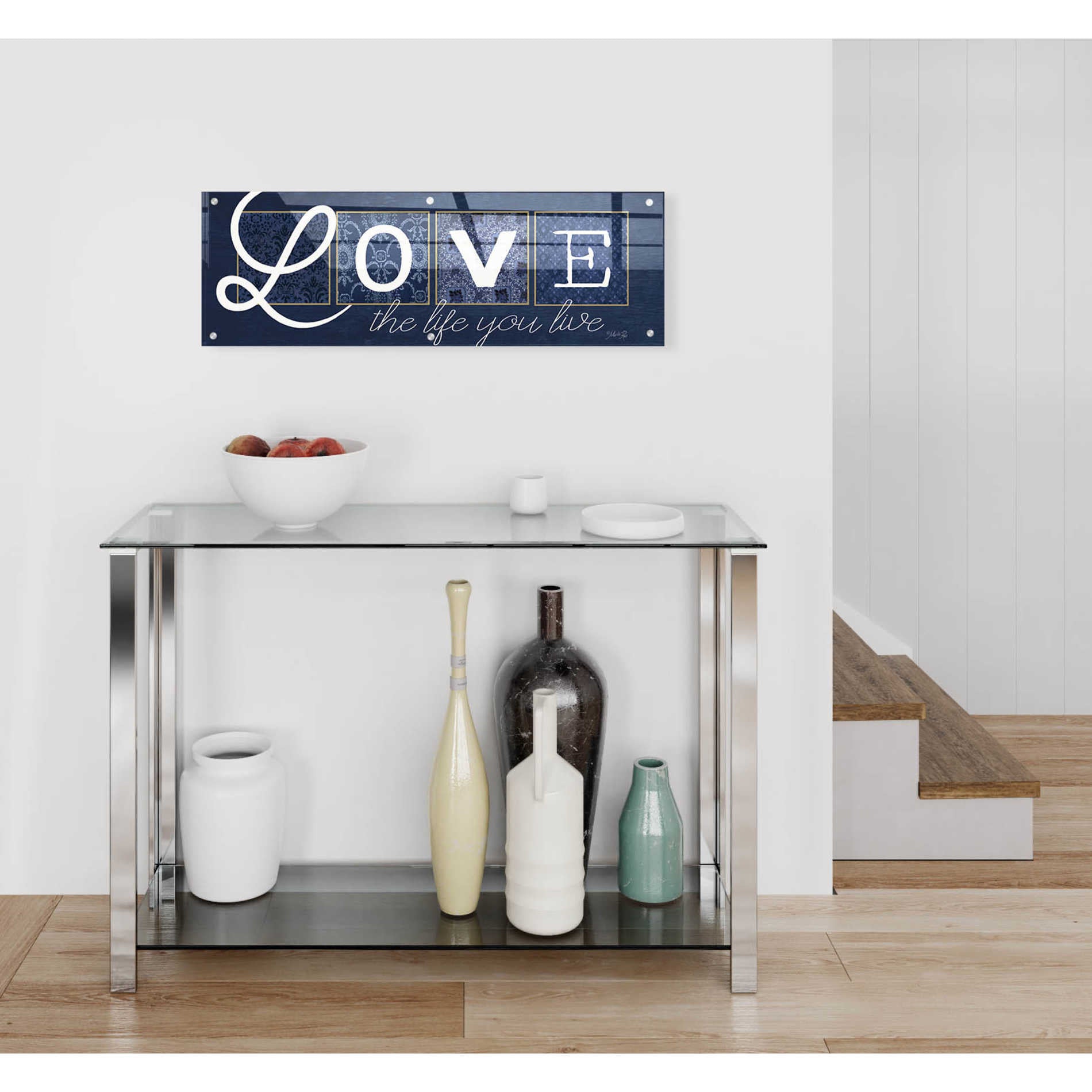 Epic Art 'Love the Life You Live' by Marla Rae, Acrylic Glass Wall Art,36x12