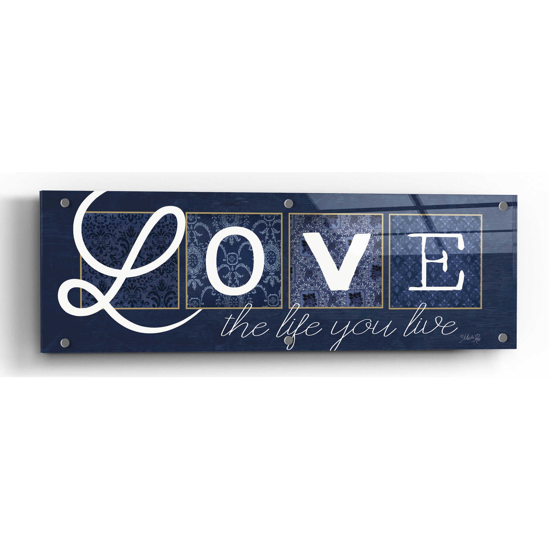 Epic Art 'Love the Life You Live' by Marla Rae, Acrylic Glass Wall Art,36x12