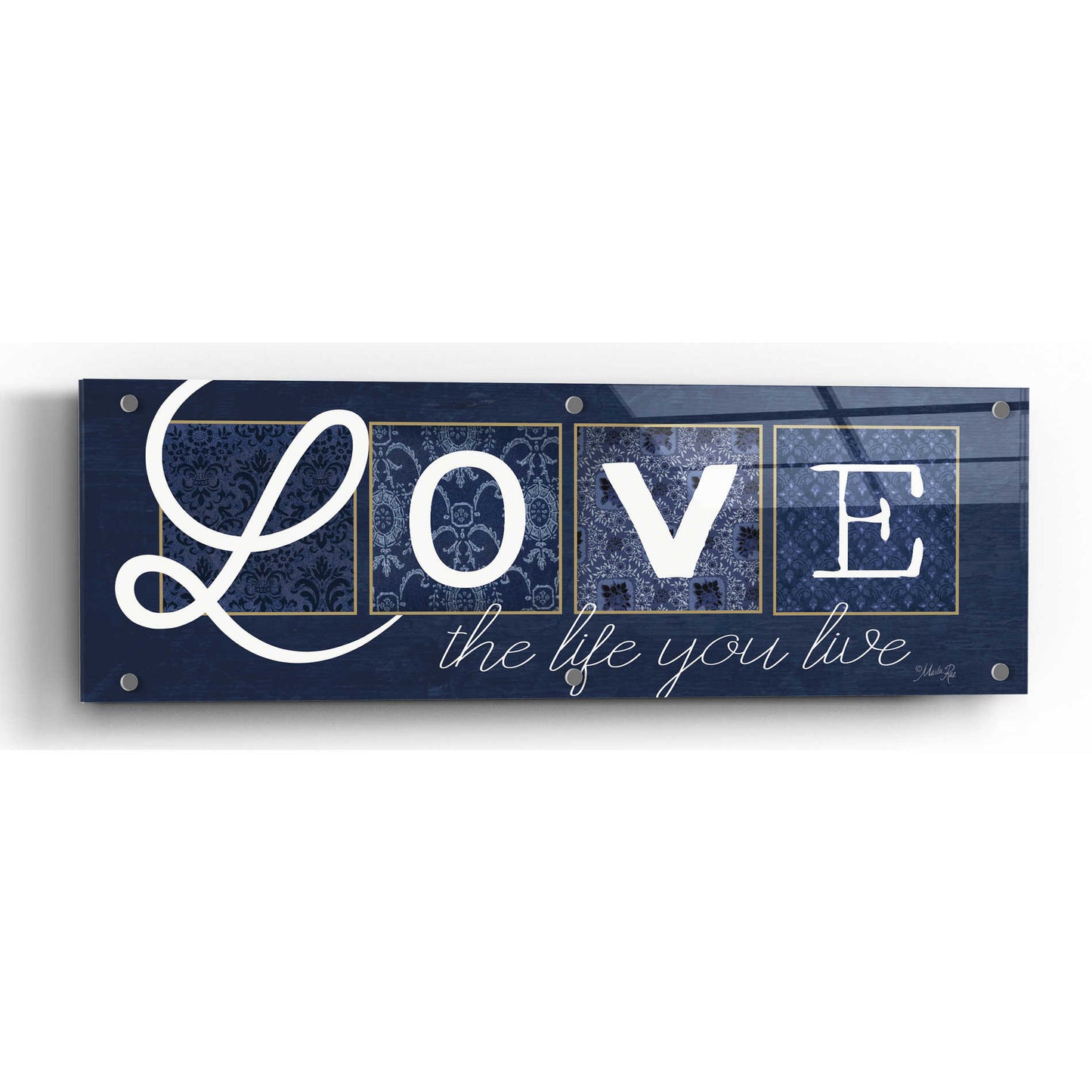 Epic Art 'Love the Life You Live' by Marla Rae, Acrylic Glass Wall Art,48x16