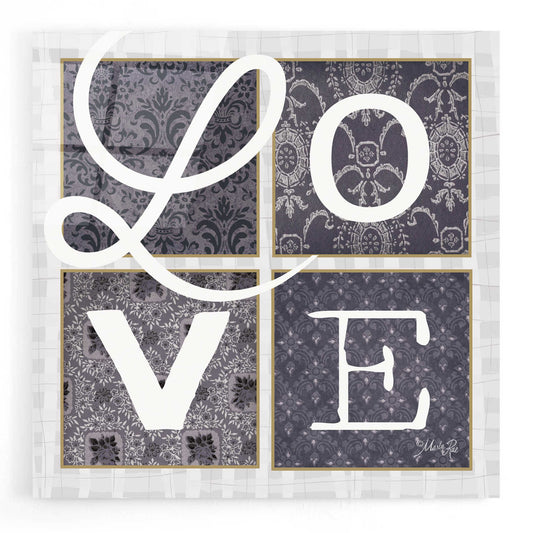 Epic Art 'LOVE Squared in Gray' by Marla Rae, Acrylic Glass Wall Art