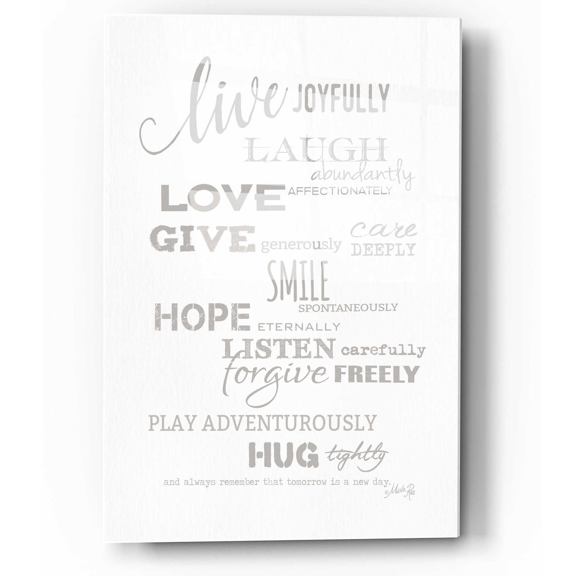 Epic Art 'Live Joyfully' by Marla Rae, Acrylic Glass Wall Art,12x16