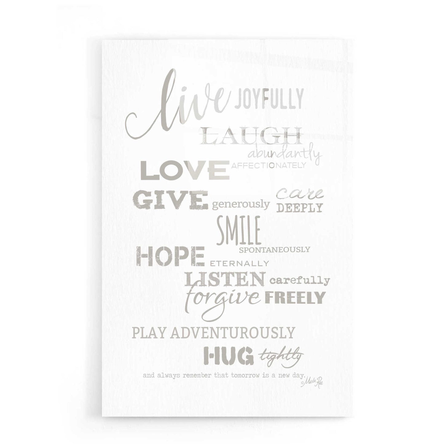 Epic Art 'Live Joyfully' by Marla Rae, Acrylic Glass Wall Art,16x24