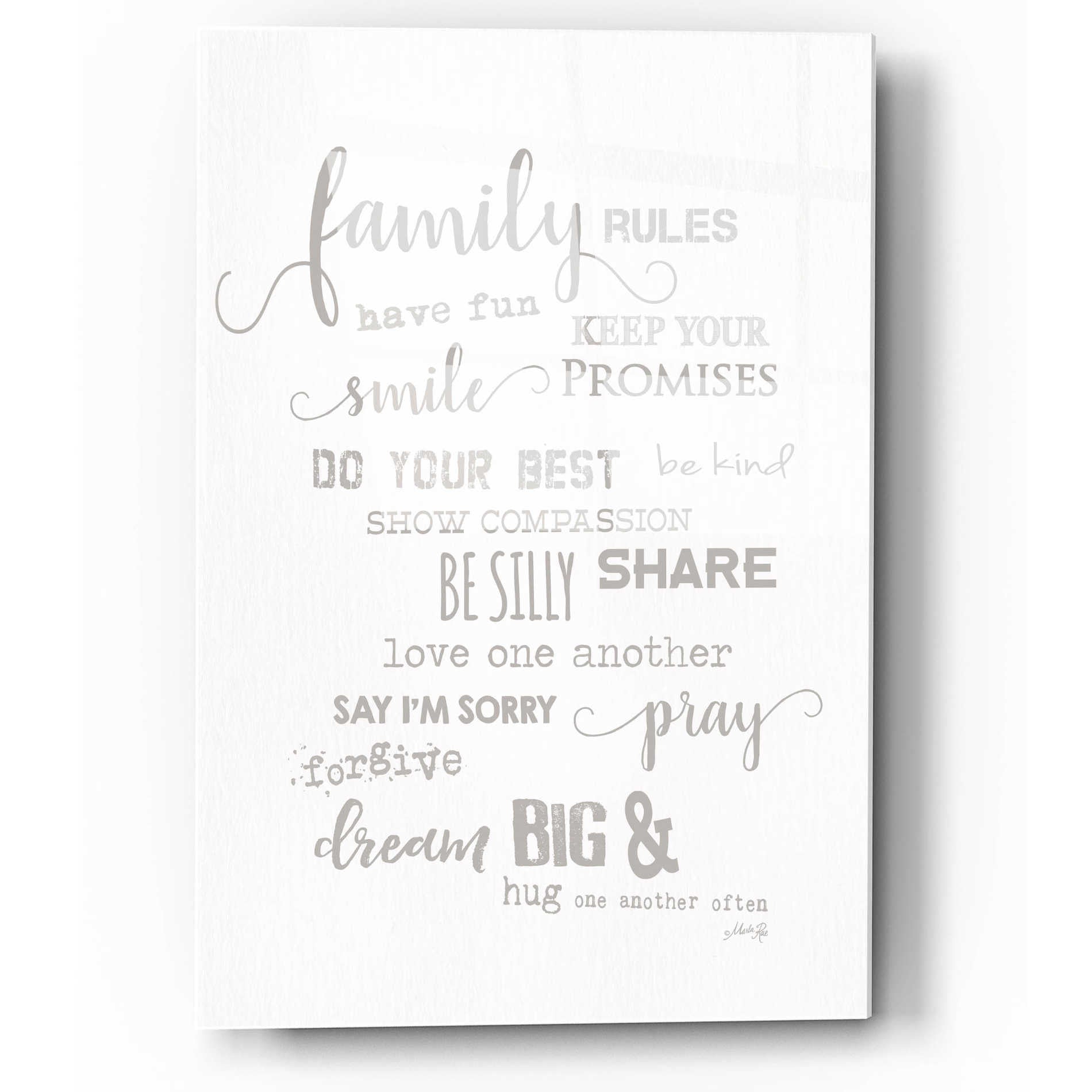 Epic Art 'Family Rules' by Marla Rae, Acrylic Glass Wall Art