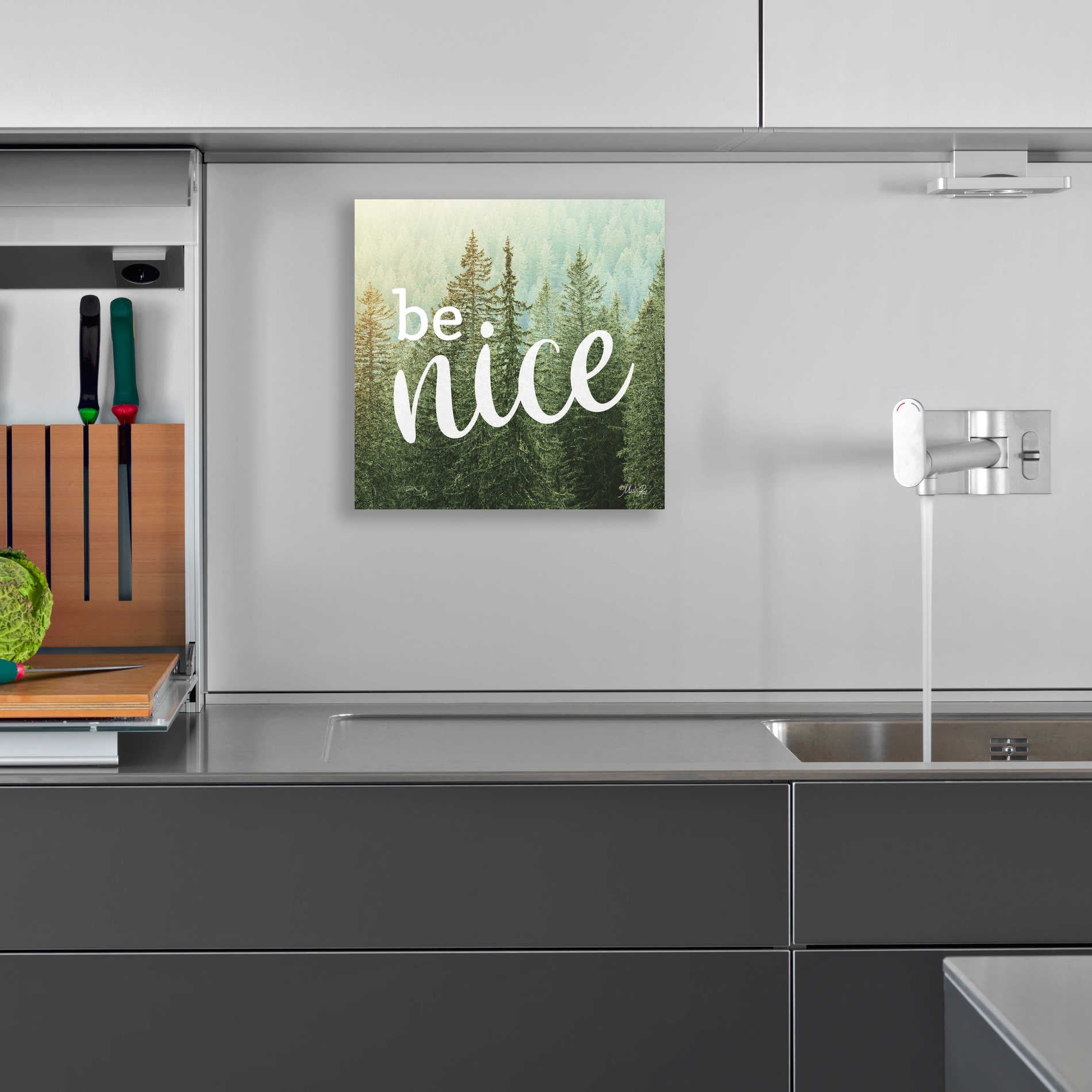 Epic Art 'Be Nice' by Marla Rae, Acrylic Glass Wall Art,12x12