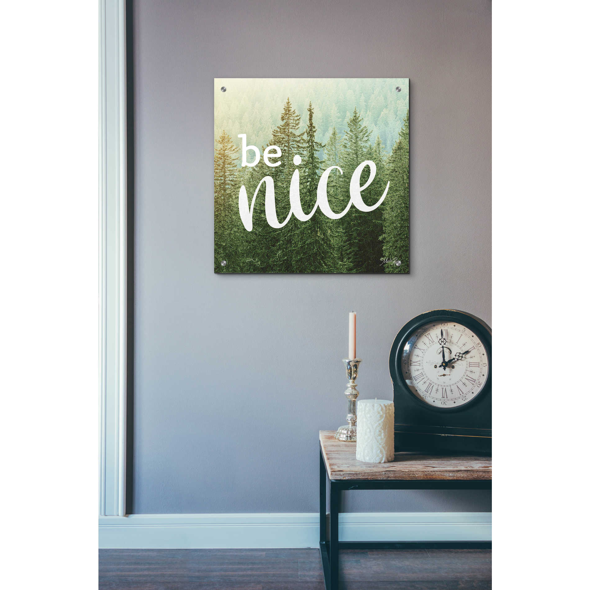 Epic Art 'Be Nice' by Marla Rae, Acrylic Glass Wall Art,24x24