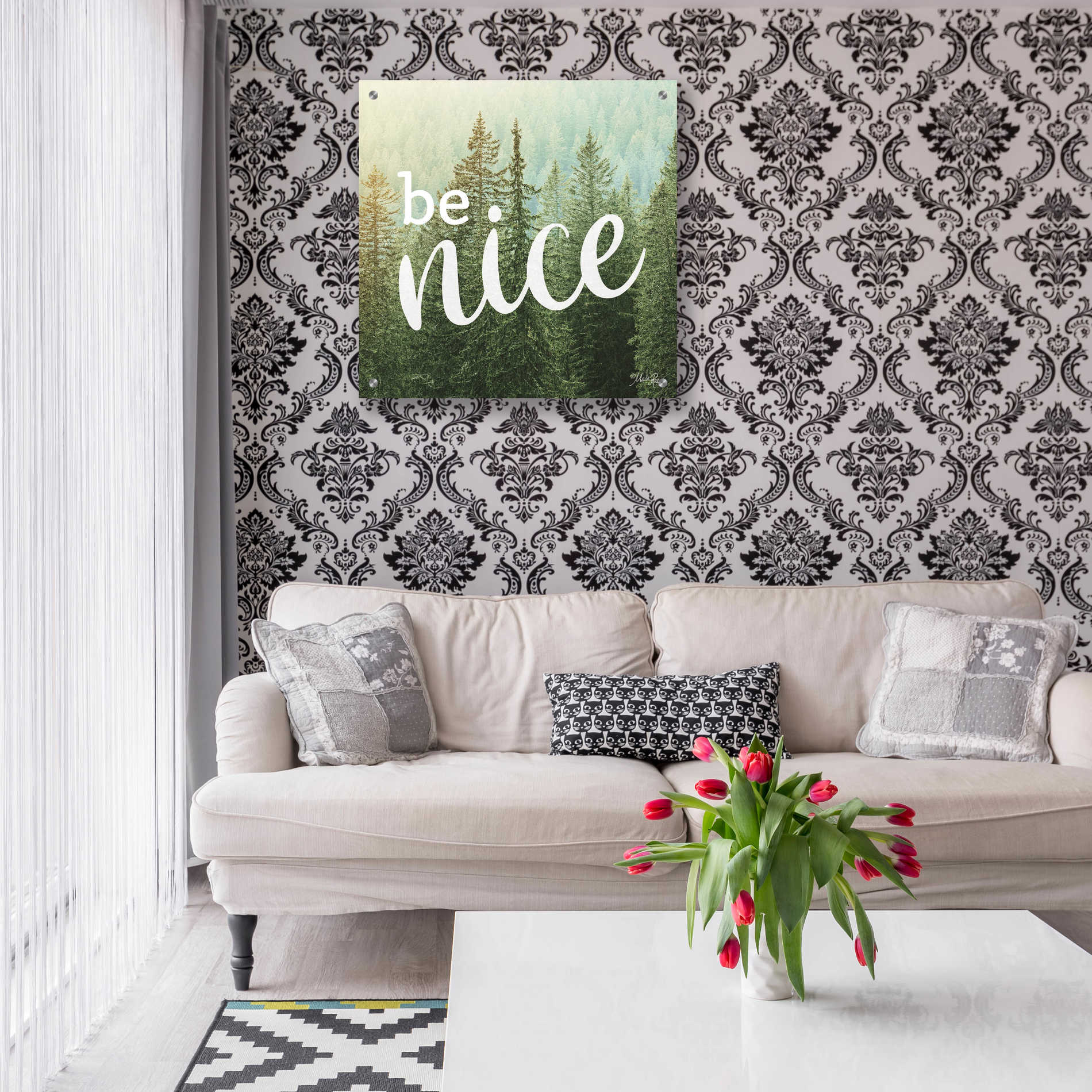 Epic Art 'Be Nice' by Marla Rae, Acrylic Glass Wall Art,24x24