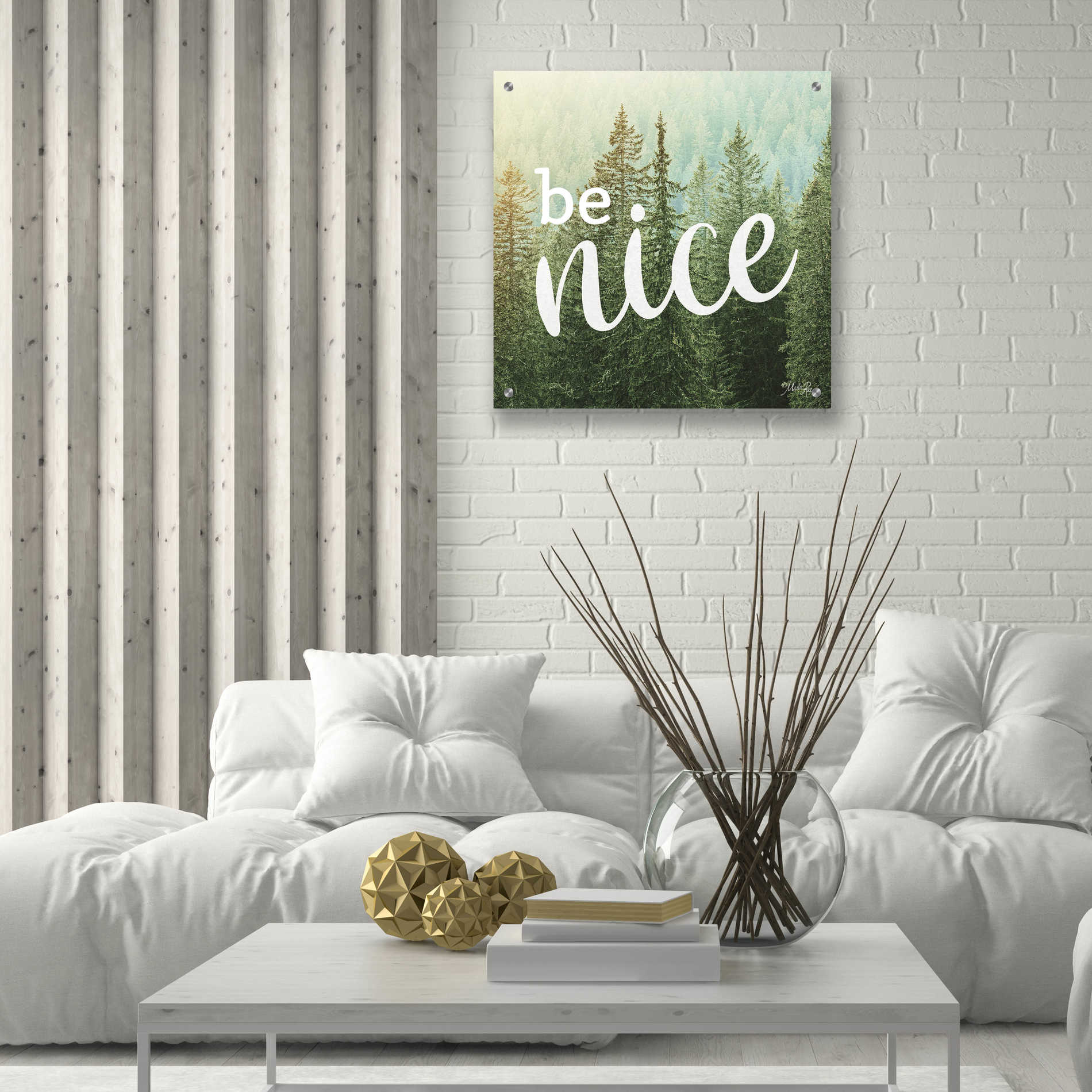 Epic Art 'Be Nice' by Marla Rae, Acrylic Glass Wall Art,24x24