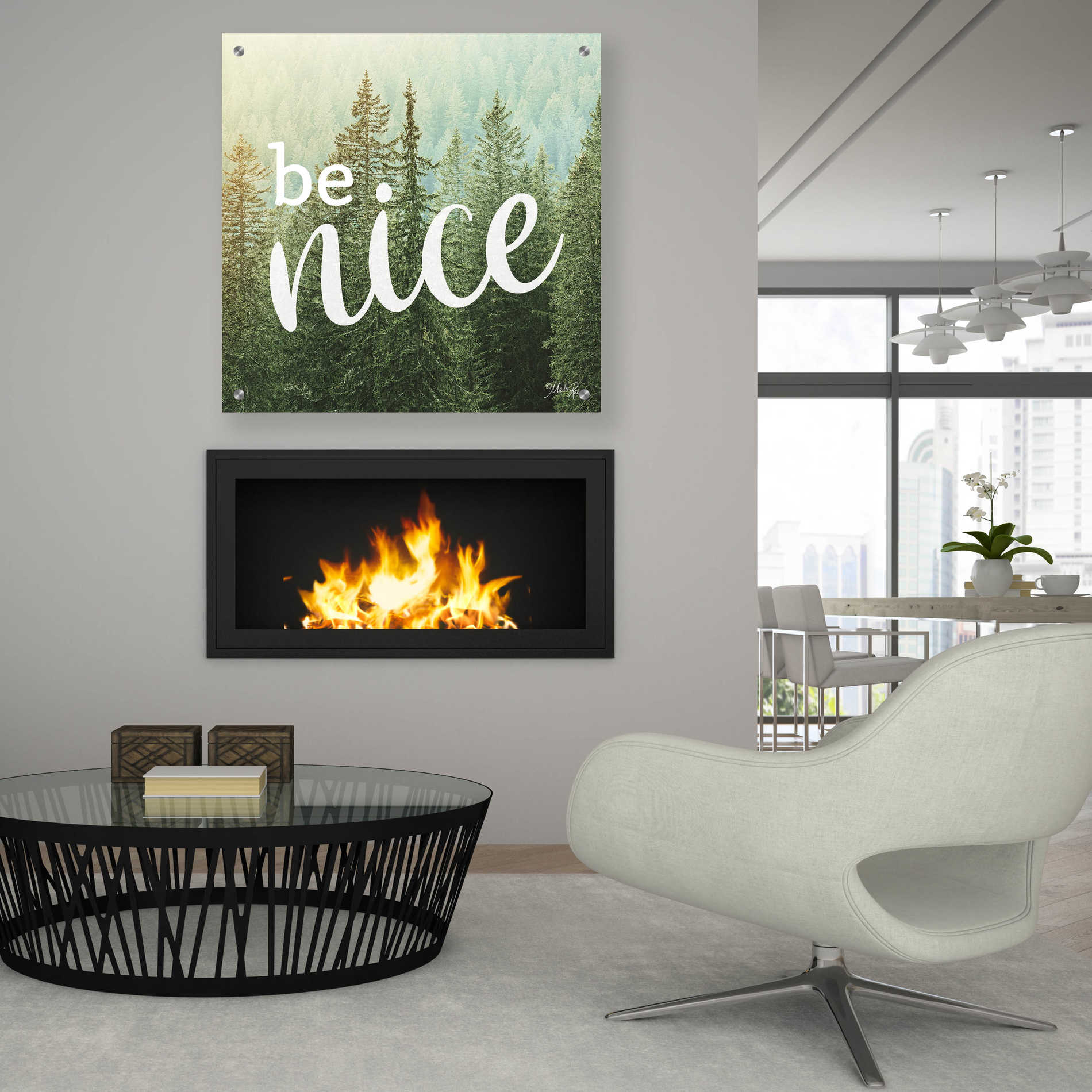 Epic Art 'Be Nice' by Marla Rae, Acrylic Glass Wall Art,36x36