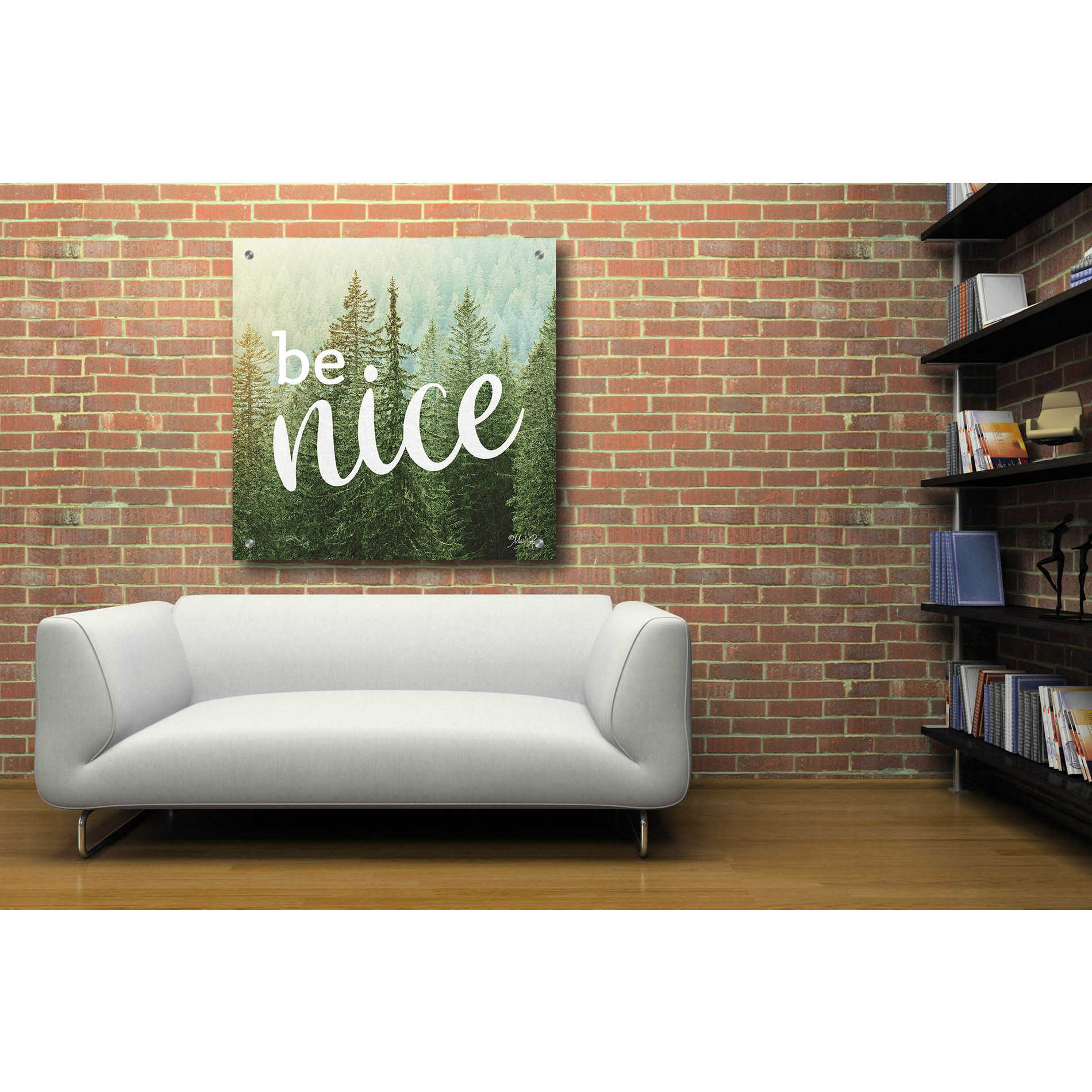 Epic Art 'Be Nice' by Marla Rae, Acrylic Glass Wall Art,36x36