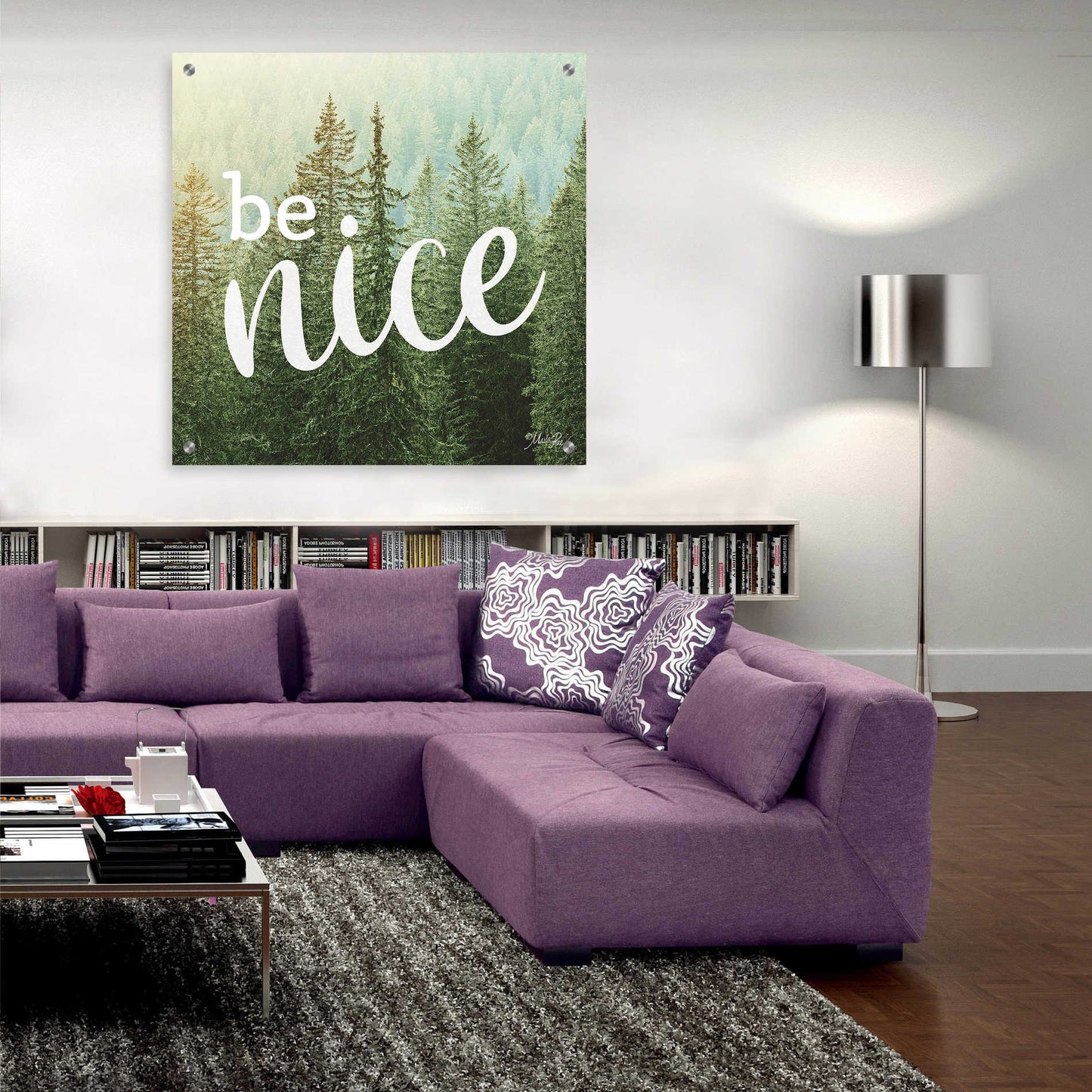 Epic Art 'Be Nice' by Marla Rae, Acrylic Glass Wall Art,36x36