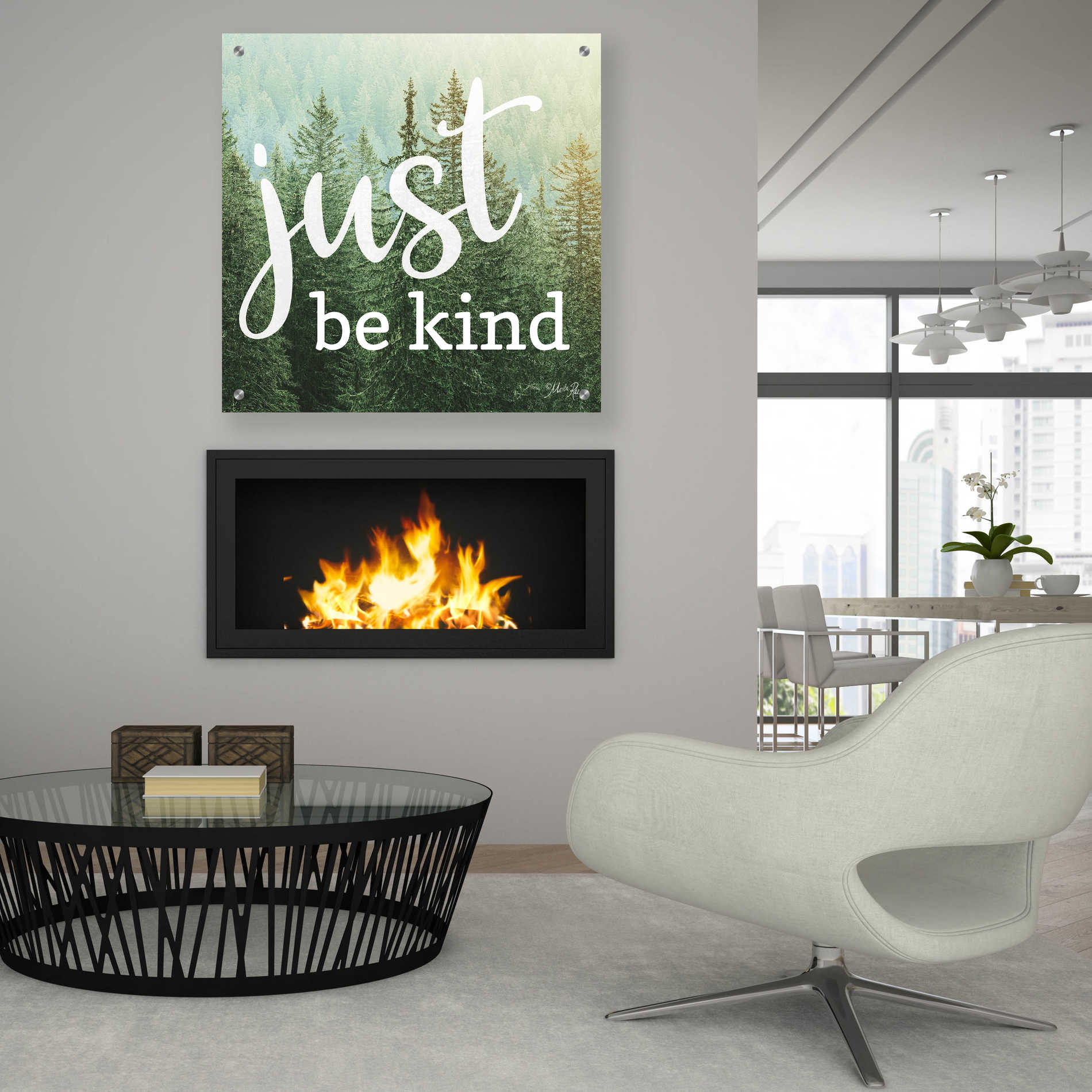 Epic Art 'Just Be Kind' by Marla Rae, Acrylic Glass Wall Art,36x36