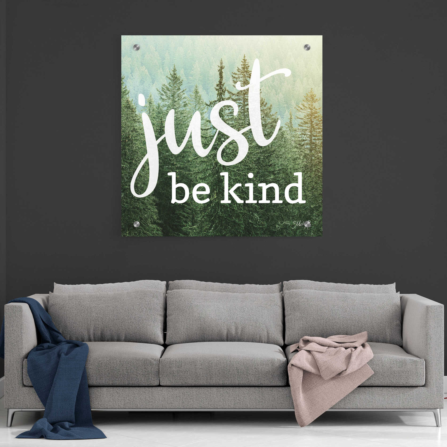 Epic Art 'Just Be Kind' by Marla Rae, Acrylic Glass Wall Art,36x36