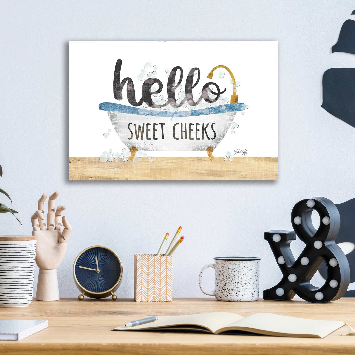 Epic Art 'Hello Sweet Cheeks' by Marla Rae, Acrylic Glass Wall Art,16x12