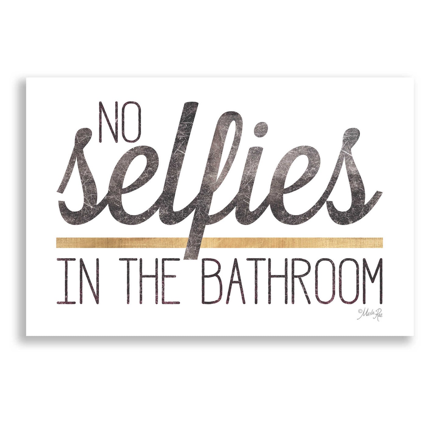 Epic Art 'No Selfies in the Bathroom' by Marla Rae, Acrylic Glass Wall Art,24x16