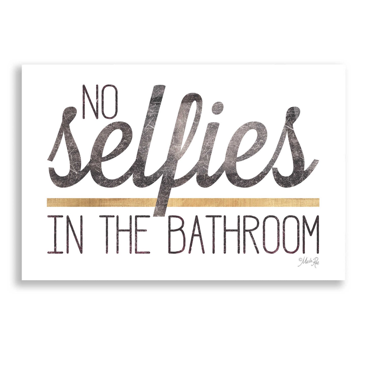 Epic Art 'No Selfies in the Bathroom' by Marla Rae, Acrylic Glass Wall Art