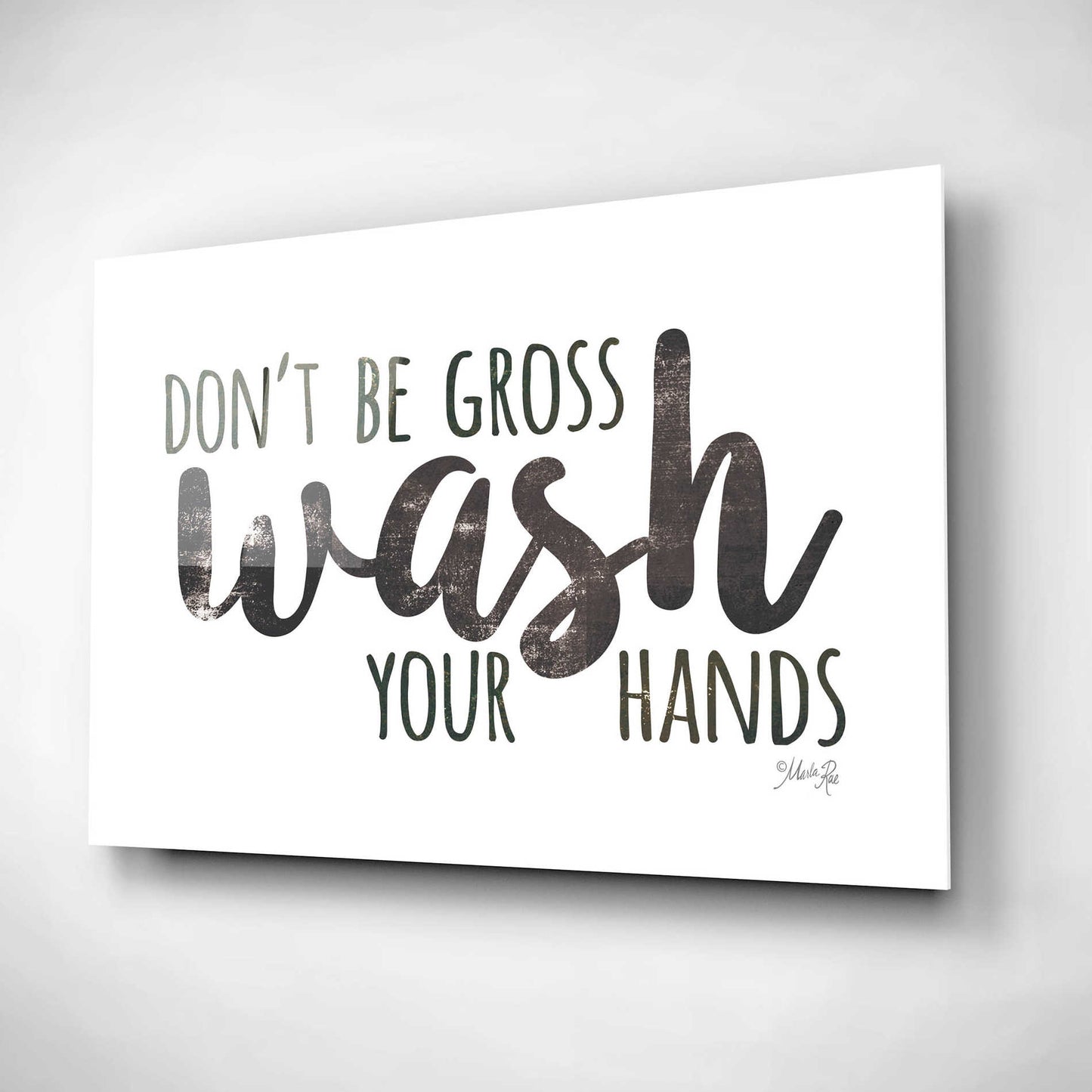 Epic Art 'Don't Be Gross - Wash Your Hands Sign' by Marla Rae, Acrylic Glass Wall Art,16x12